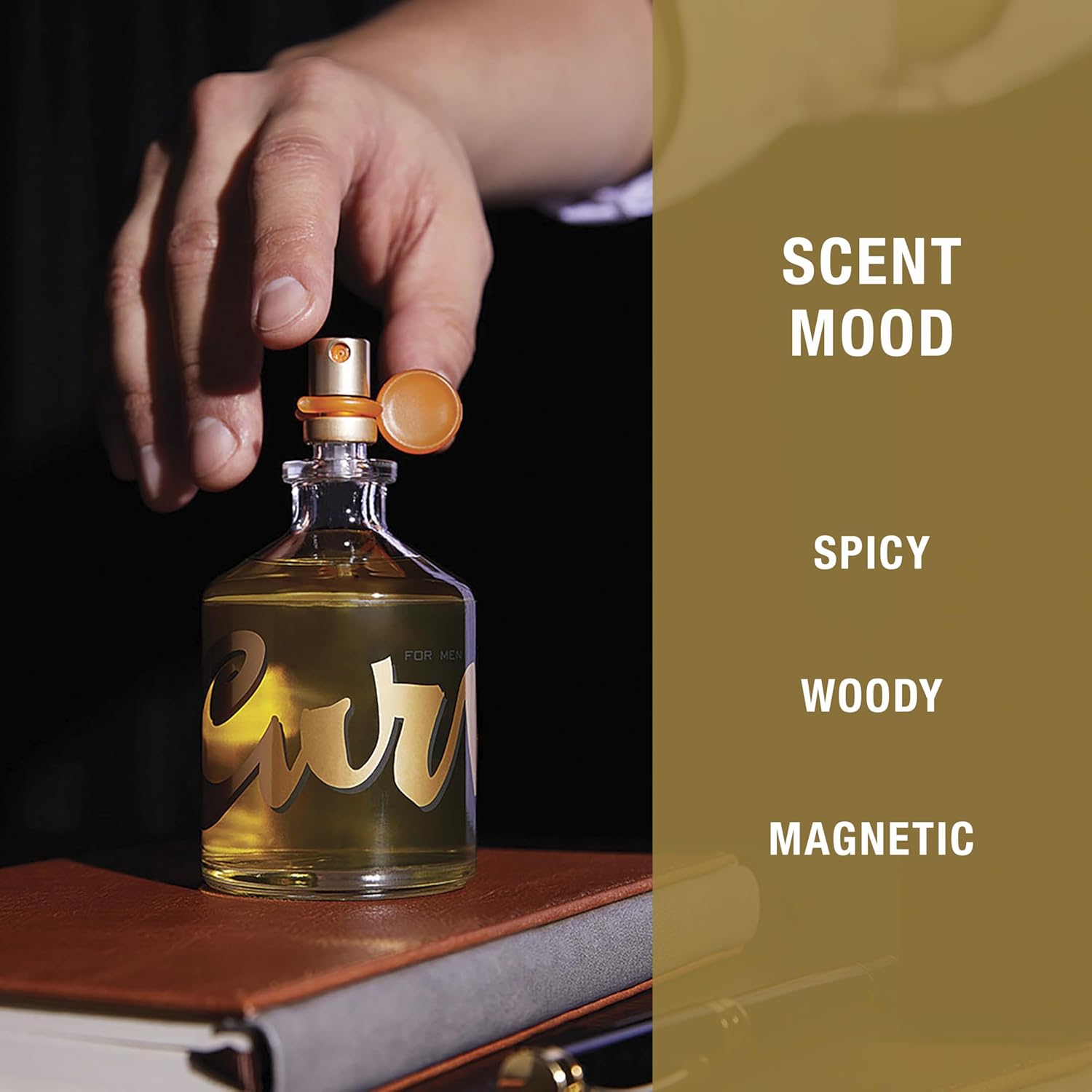 Curve Men's Cologne fragrance spray bottle with spicy wood scent, 6.8 fl oz, featuring a sleek design for day or night wear
