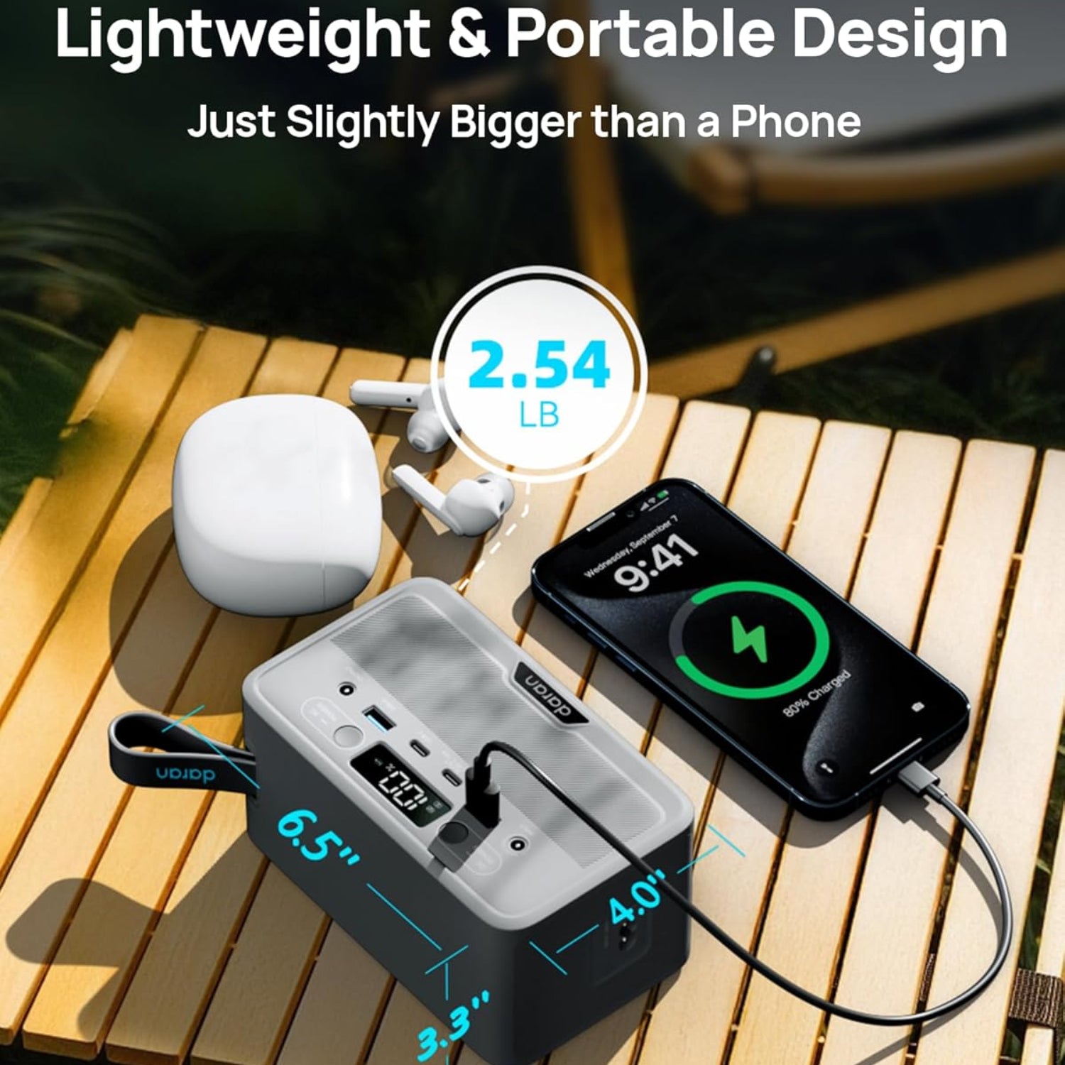 Portable Power Station 28,000mAh LiFePO4 Battery 100W(200W Peak) Solar Power Bank