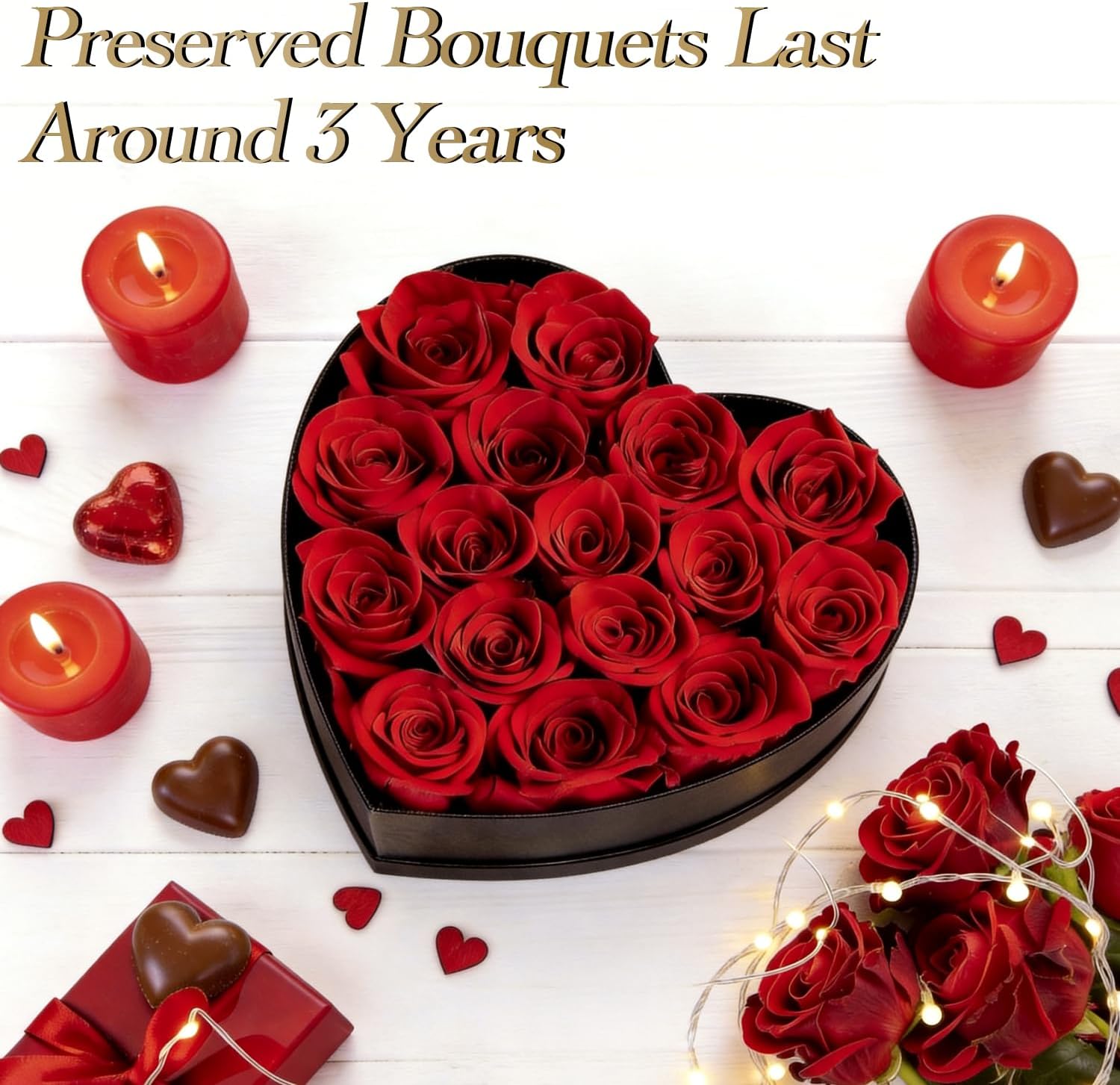 16 Preserved Flowers Rose in a Box, Gifts for Women Mom Her Wife on Mothers Day Valentines Birthday Christmas Anniversary Romantic(Red)