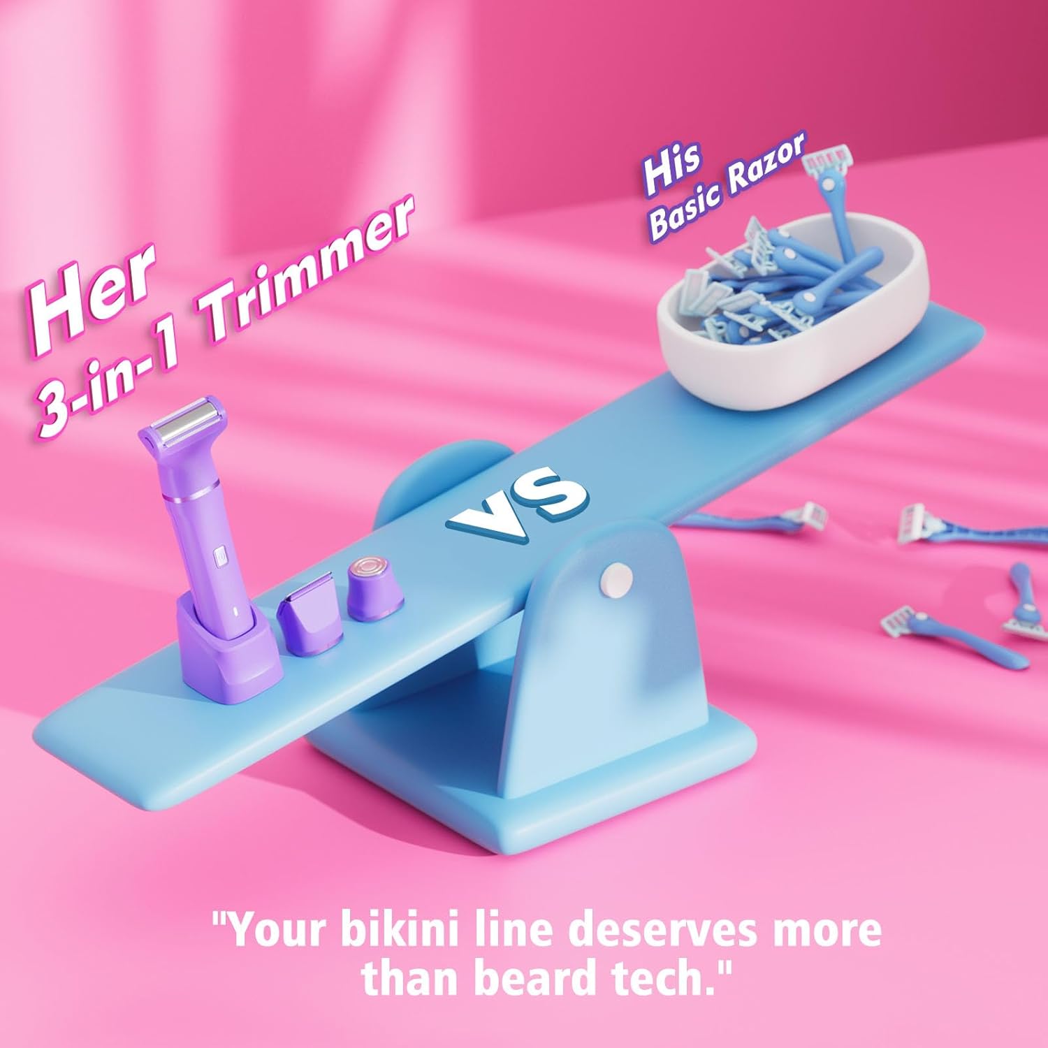 Risina cordless electric shaver for women, dermave bikini trimmer, compact and sleek for hair removal and grooming.