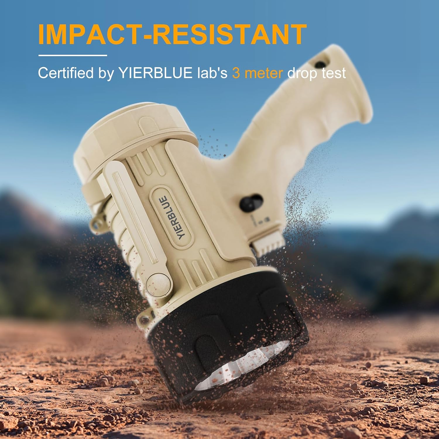 YIERBLUE Rechargeable Spotlight Flashlight with 1000000 High Lumen LED, IP67