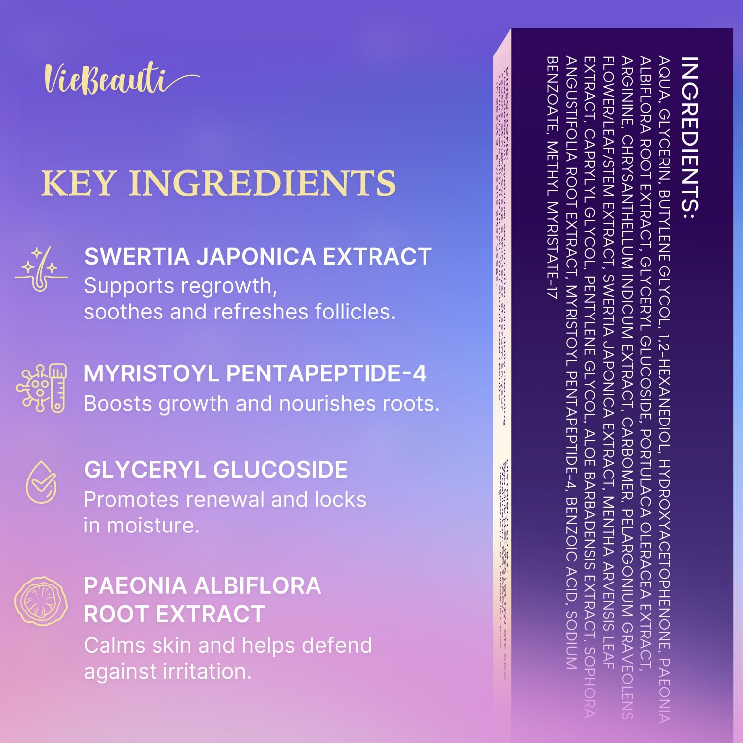VieBeauti Lash Serum for Eyelash Growth: Eyelash Growth Serum with Advanced