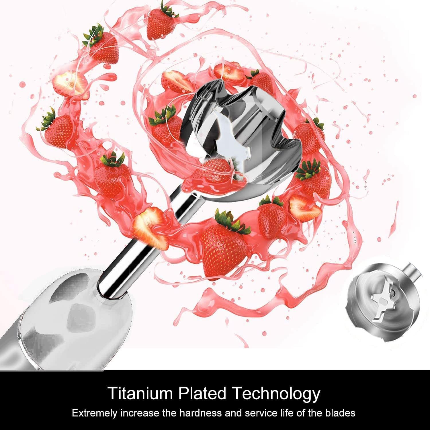 MegaWise Pro Titanium Reinforced 3-in-1 Immersion Hand Blender, Powerful Copper