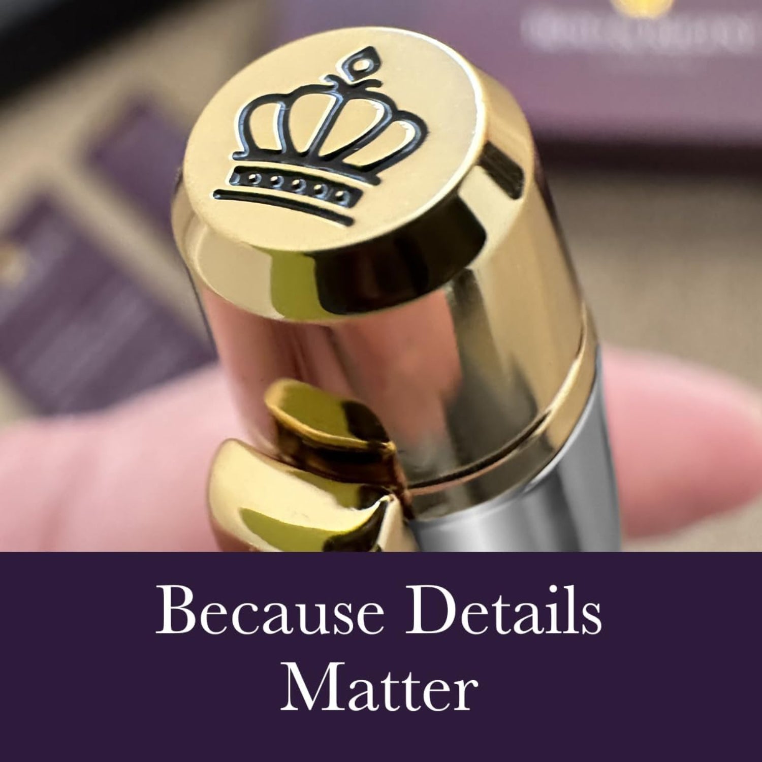 Bond & Regent 24K gold luxury rollerball pen with silver chrome finish, sleek and elegant writing instrument.