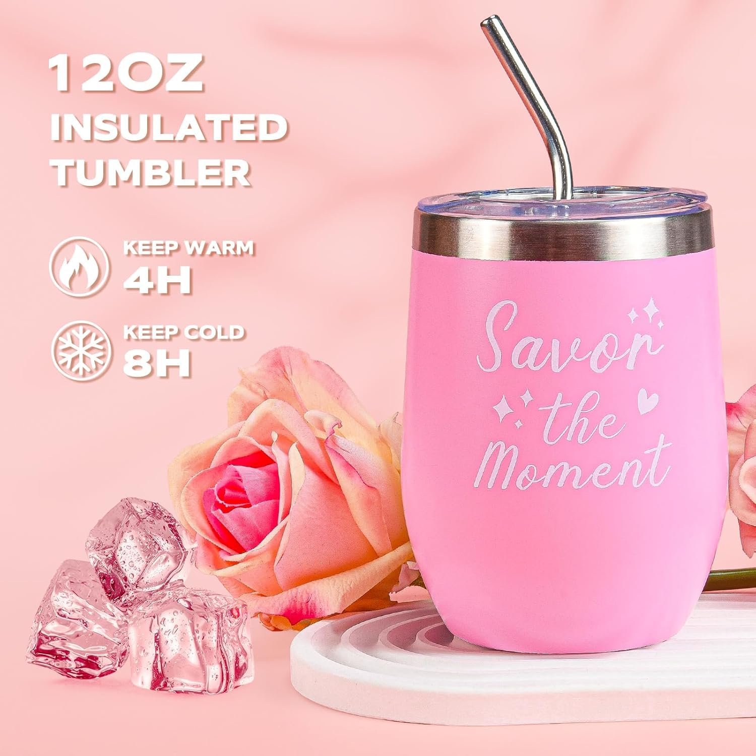 Zerivne self-care gift basket for women with relaxing rose-scented products, including creams, candles, and wellness items.