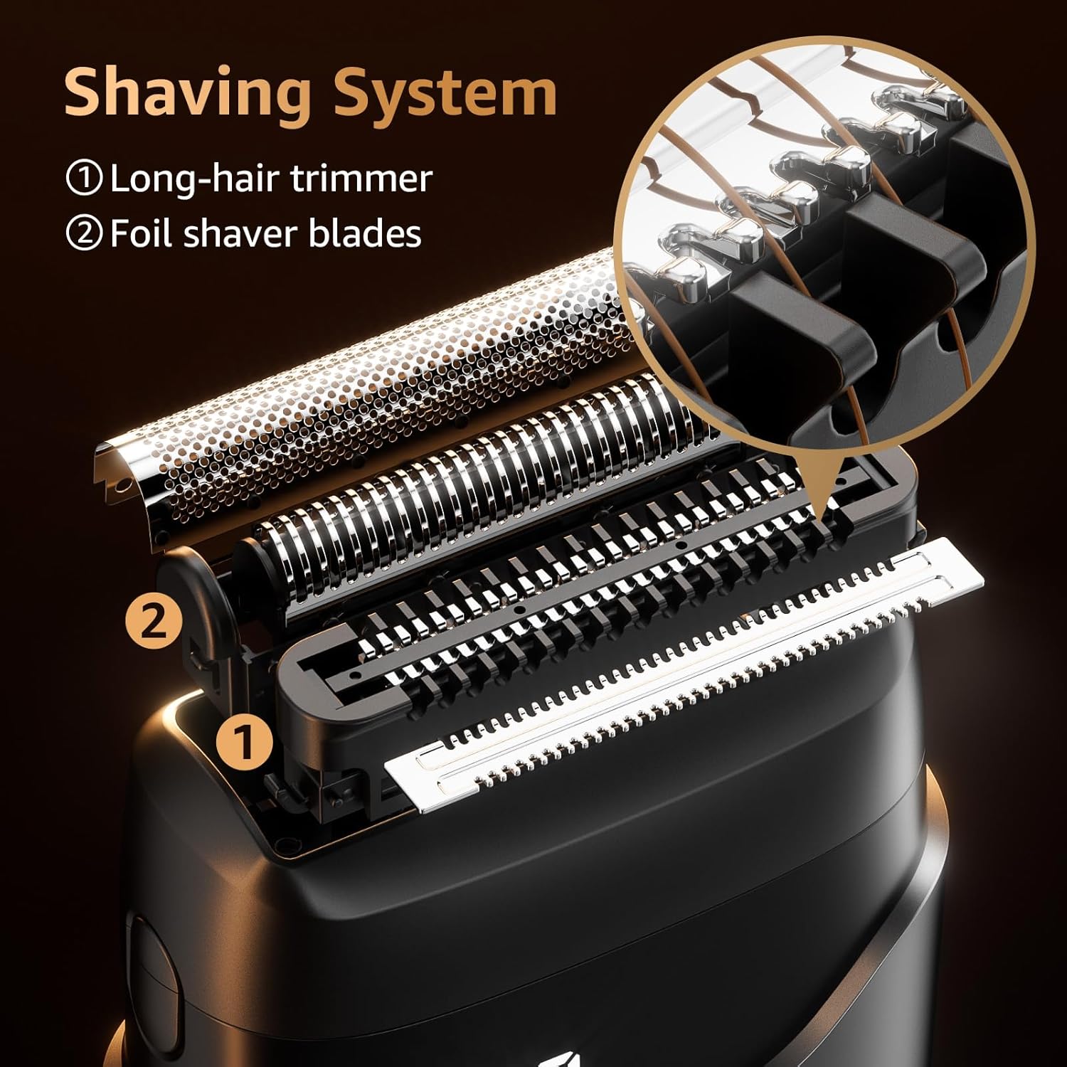 Mbzoey electric foil shaver for men, waterproof cordless mini electric razor for face grooming with IPX7 waterproof design.