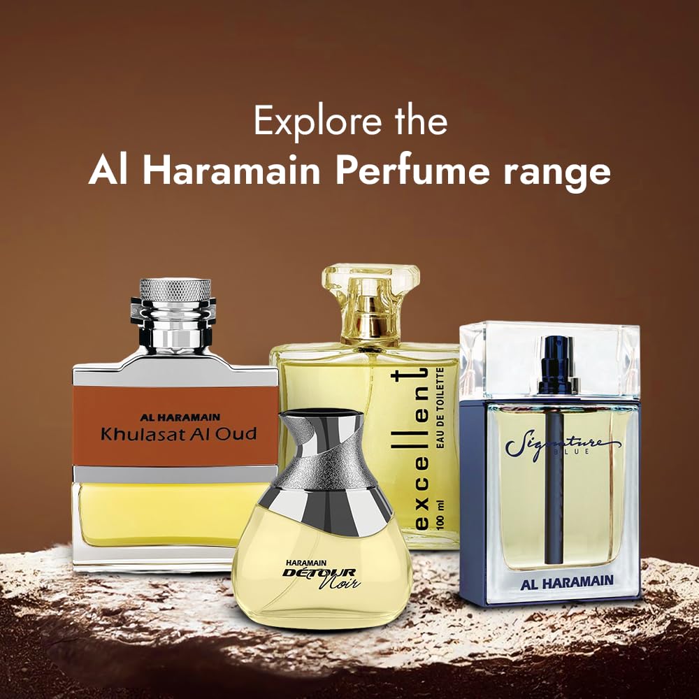 Al Haramain Amber Oud Gold Edition unisex Arabian perfume bottle with gold accents and intricate design.