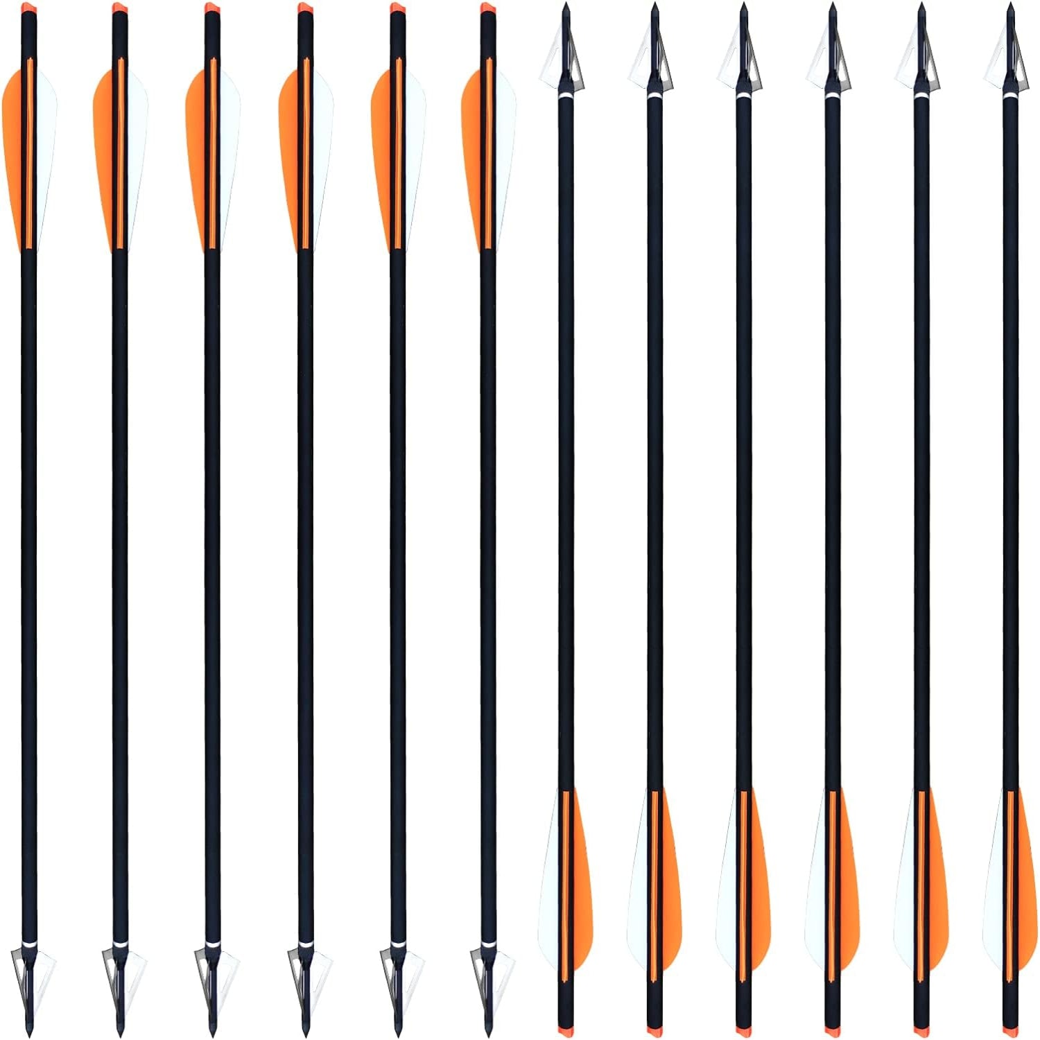 Set of 20 22-inch carbon crossbow bolts and broadheads from TIT-COYO, featuring durable arrows and sharp broadheads for hunting.