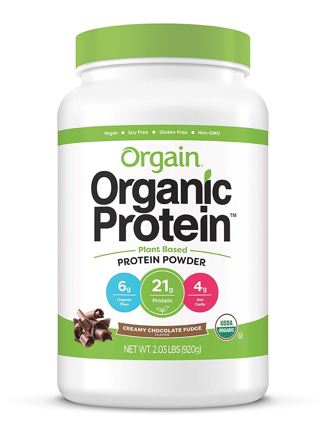 Orgain Organic Vegan Protein Powder + Greens, Vanilla Bean - 21g Plant Based Protein