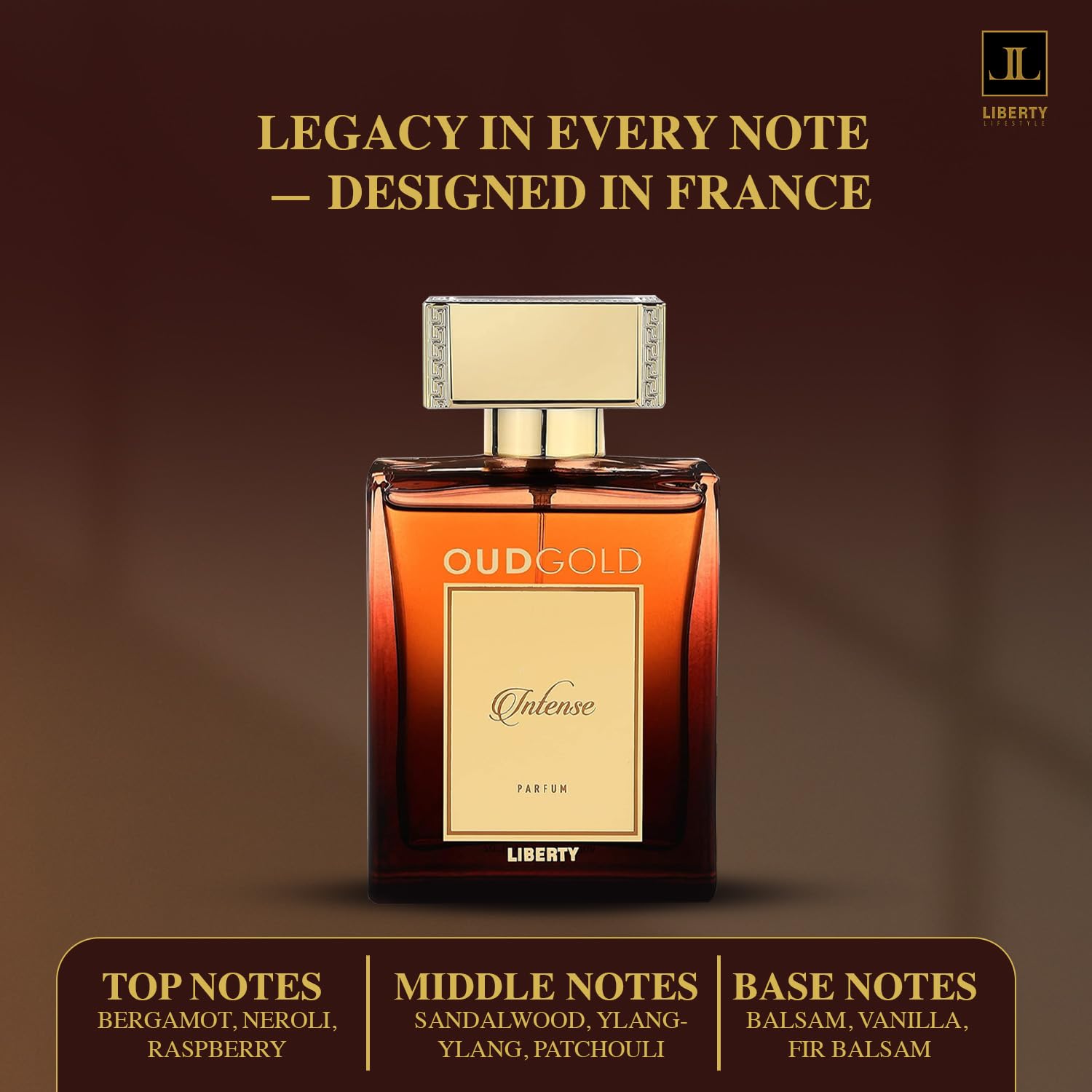 Liberty Luxury OudGold Intense French Parfum for Men – Woody Fragrance