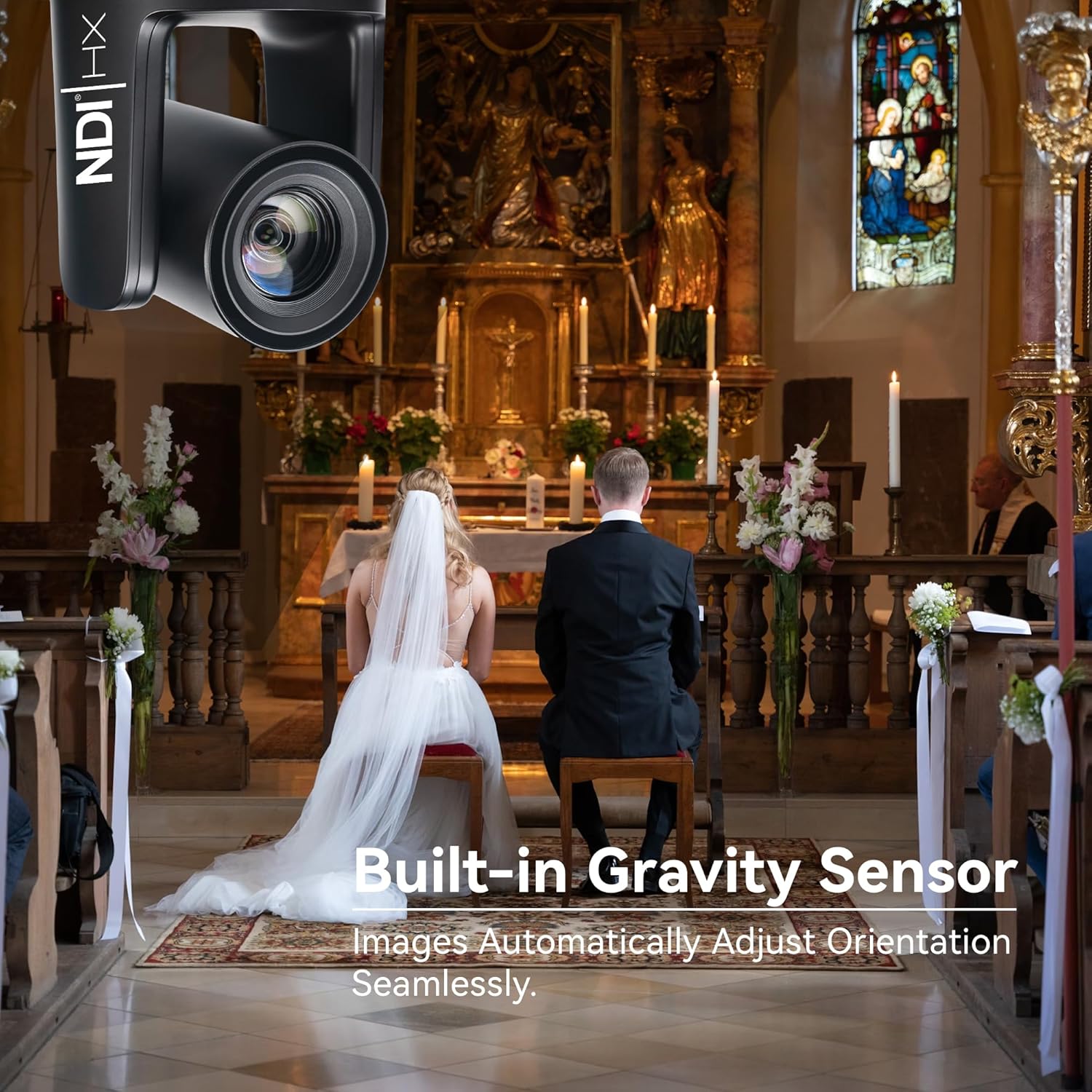 TONGVEO NDI PTZ Camera with AI Auto-Tracking: 20X Optical Zoom HDMI SDI USB