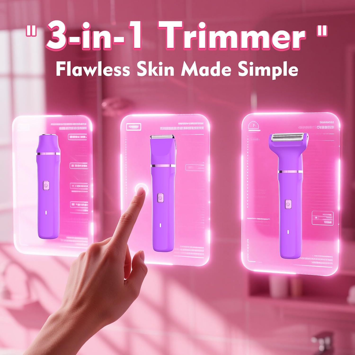 Risina cordless electric shaver for women, dermave bikini trimmer, compact design perfect for lady’s beauty grooming.