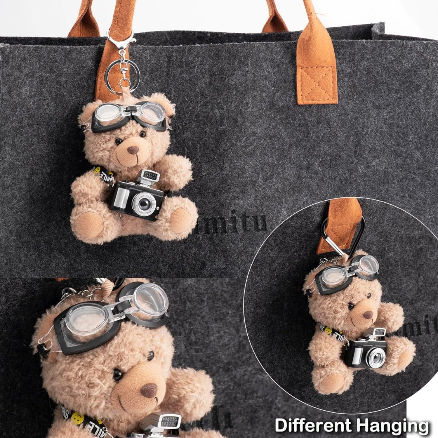 Cute Key Chain Plush Bear Bag Charm Teddy Bear Keychain Gift For Handbag,Purse