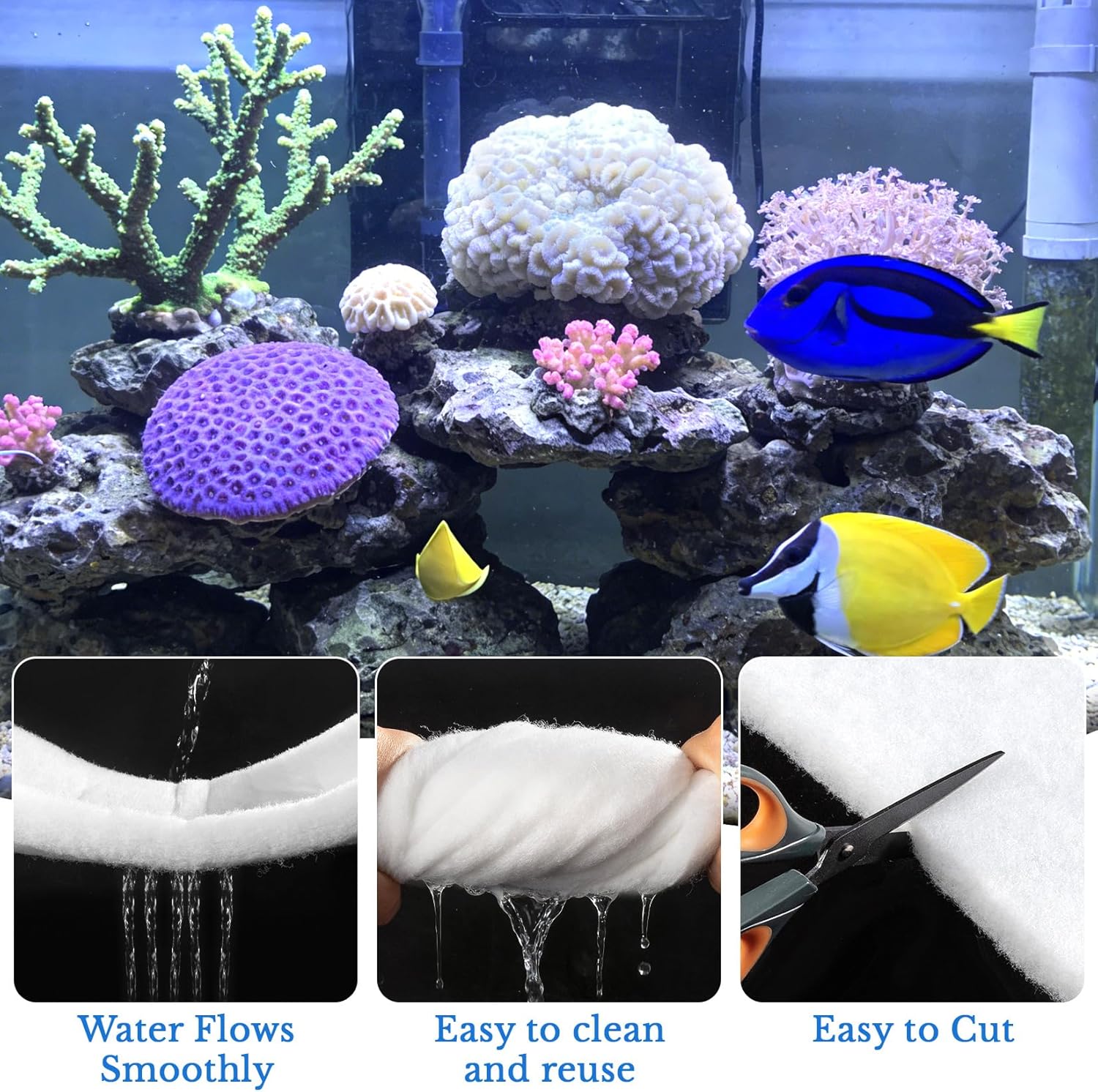 MAQIHAN Aquarium Filter Pad - Aquarium Filter Media,39.4 x 11.8in