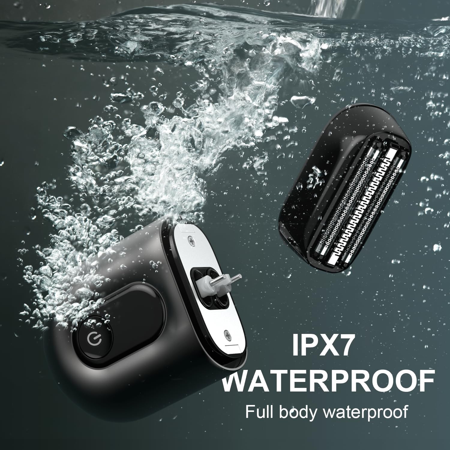 Fangaci mini electric foil shaver for men with LED display, compact men's razor for precise grooming and shaving.