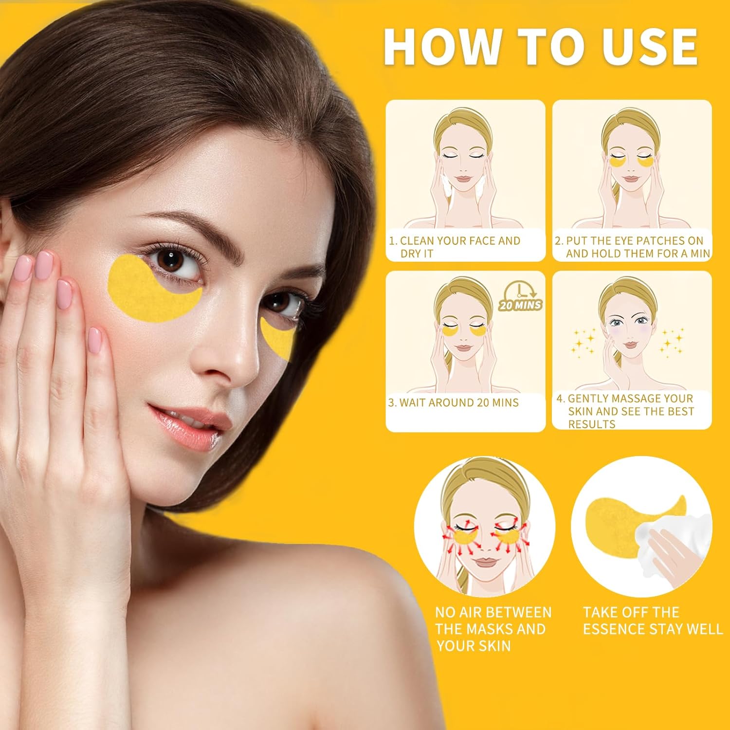 Qyiywim 24K Gold Under Eye Patches 70PCS, Puffy Eyes