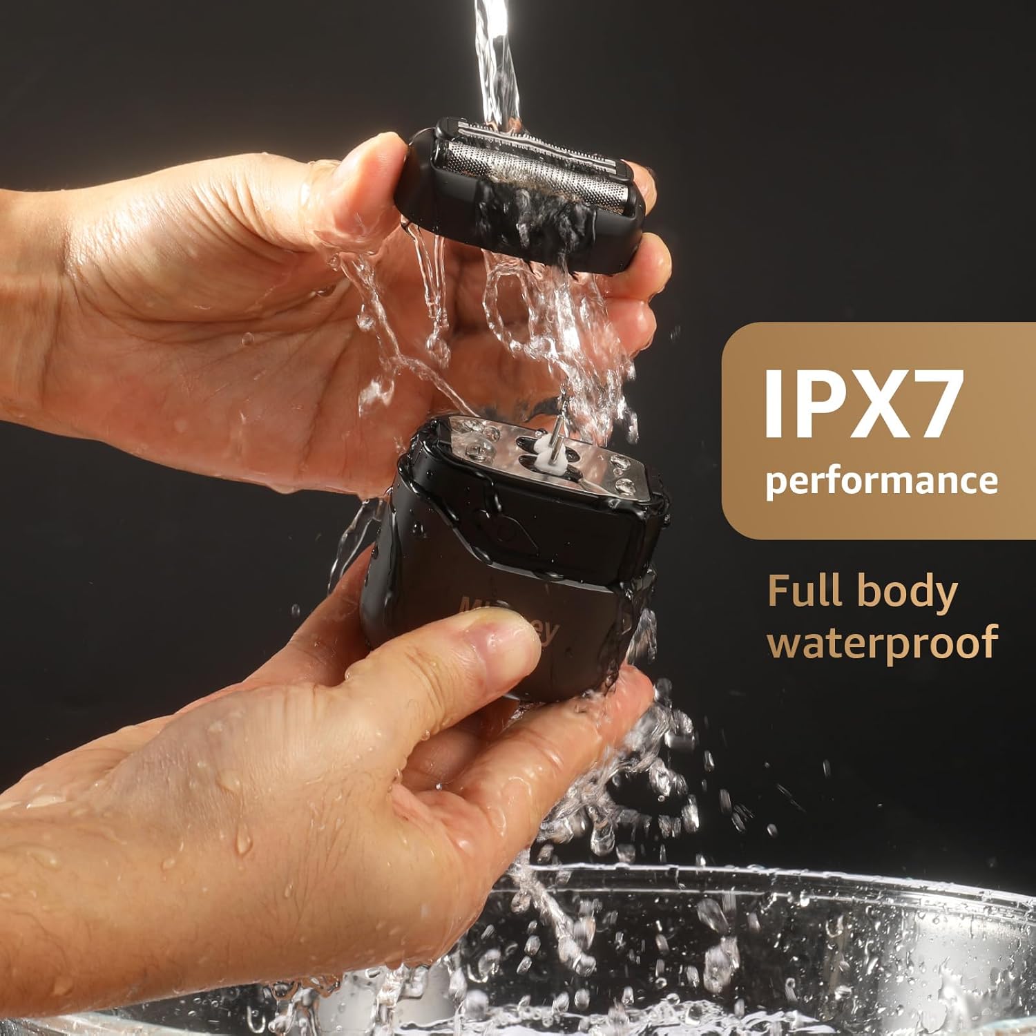 Mbzoey electric foil shaver for men, compact mini cordless razor with waterproof design, suitable for face grooming.