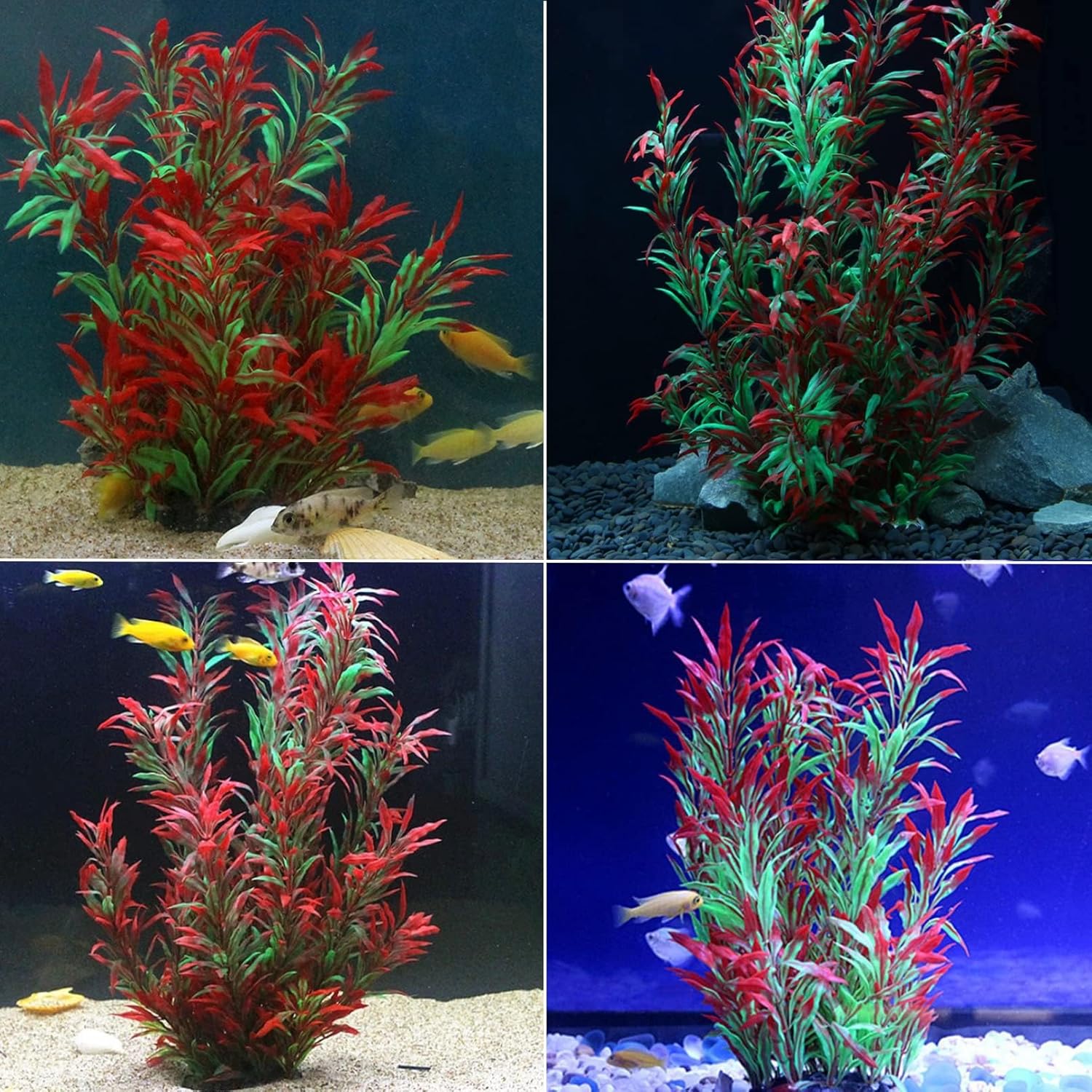 Artificial Tfwadmx large aquarium water seaweed plants, 2 pcs, about 13 inches, realistic freshwater tank decor