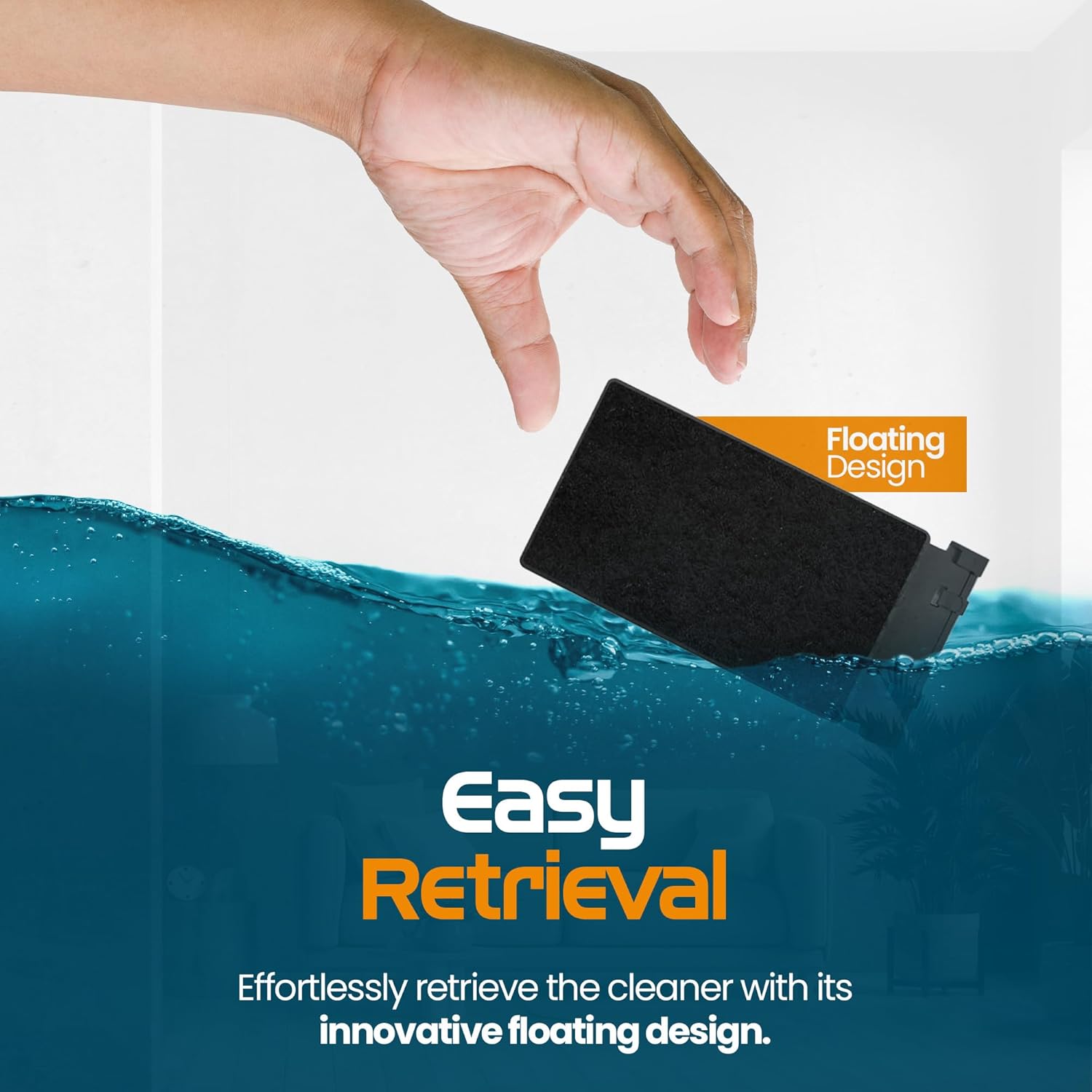 FLIPPER Float Standard Magnetic Aquarium Cleaner with flip scrubber, showcasing its sleek design and dual cleaning surfaces.