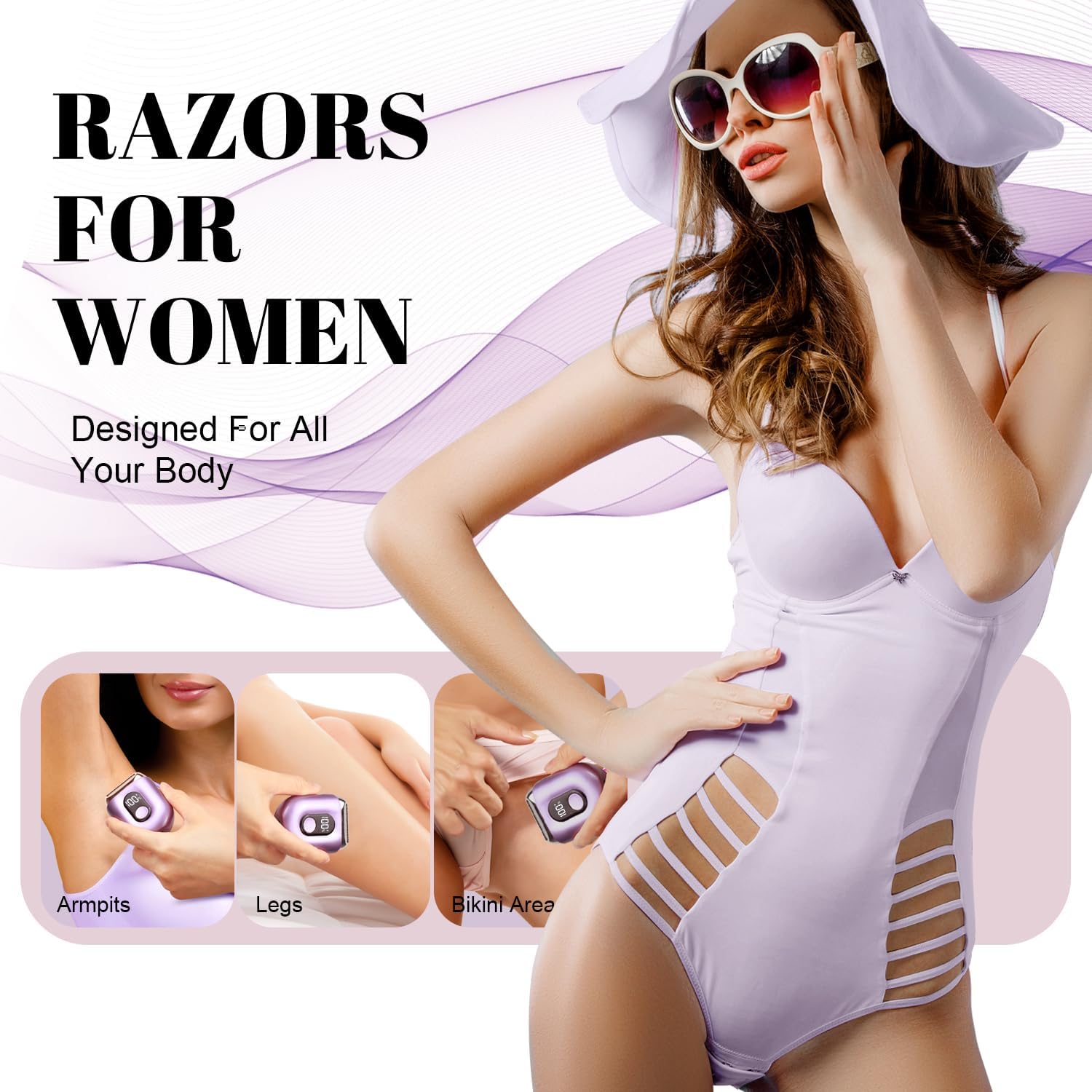 Fangaci cordless electric women's shaver with a large LED display and compact design for easy grooming.