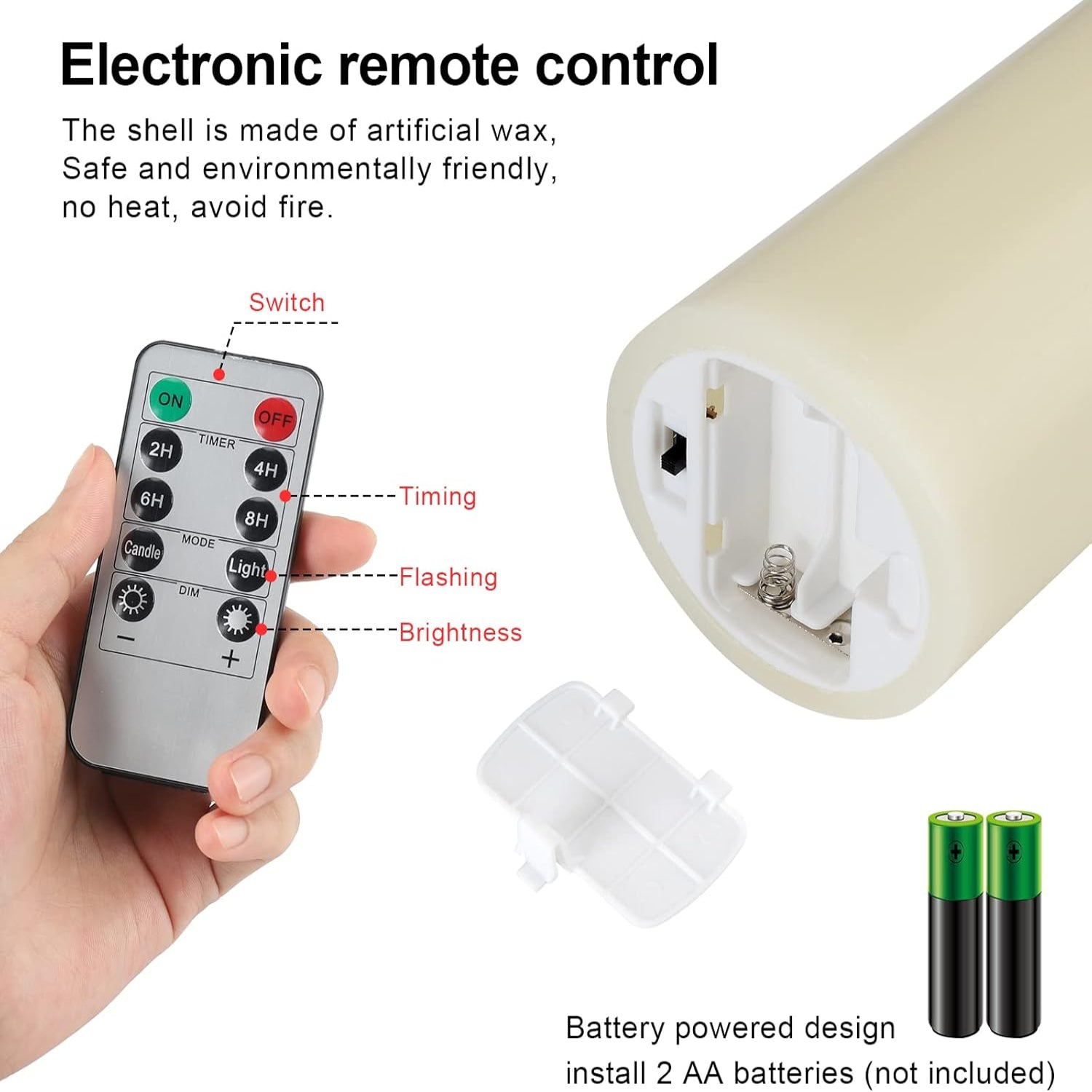 Set of five Enpornk flameless LED candles with flickering, moving flames, ideal for safe, ambient lighting in home decor.