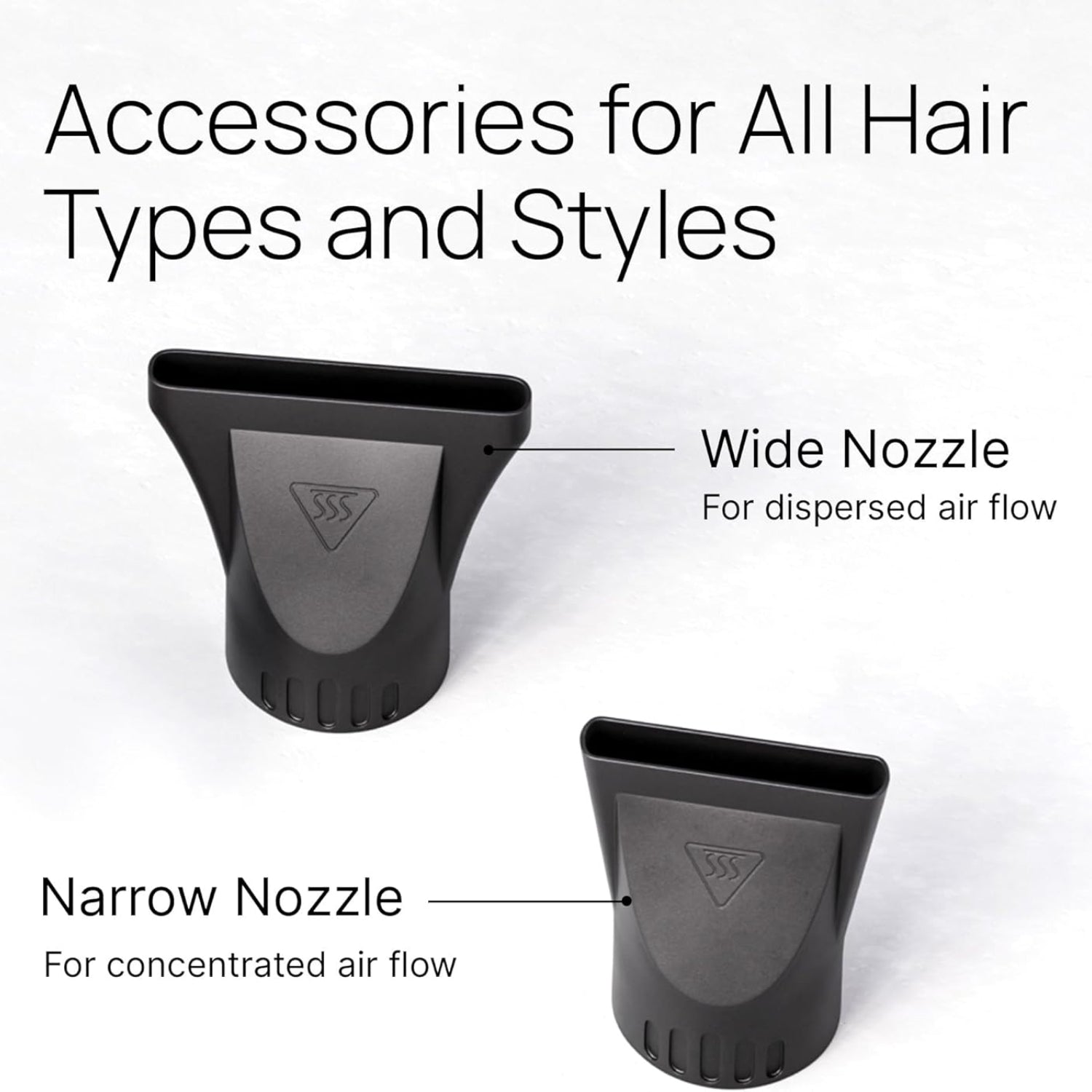 TREZORO professional hair dryer with ionic ceramic tourmaline technology, featuring a sleek black design and multiple heat settings.