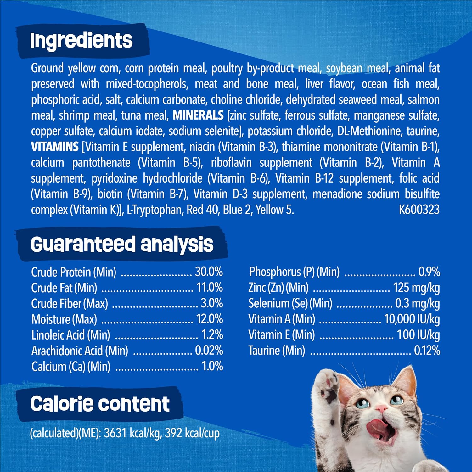 Bag of Purina Friskies Dry Cat Food Seafood Sensations with Salmon and Tuna, featuring colorful packaging and fish illustrations.