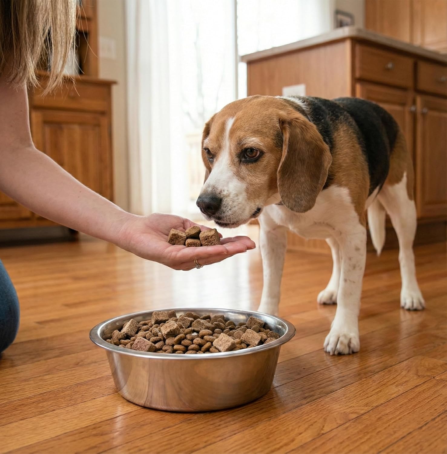 Fieldcrest Farms freeze-dried beef liver dog food topper or treat, 100% single ingredient beef liver in a resealable bag