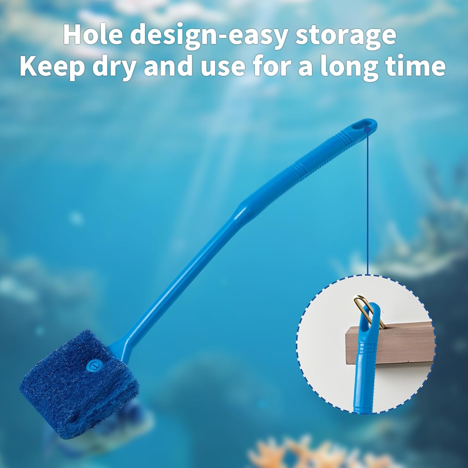 SLSON Aquarium Algae Scraper with double-sided sponge brush cleaner for removing algae from fish tanks.