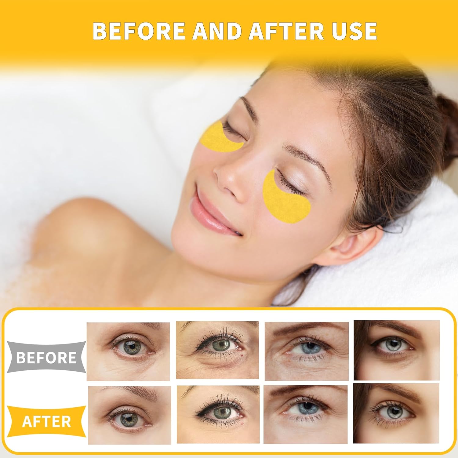 Qyiywim 24K Gold Under Eye Patches 70PCS, Puffy Eyes