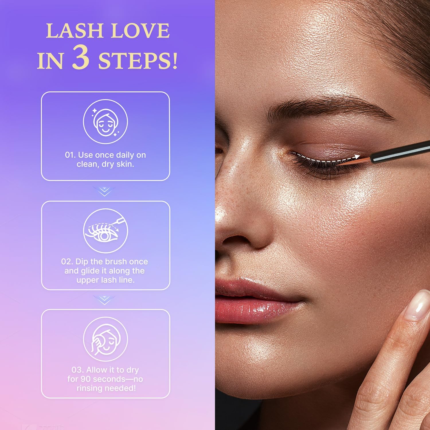 VieBeauti Lash Serum for Eyelash Growth: Eyelash Growth Serum with Advanced