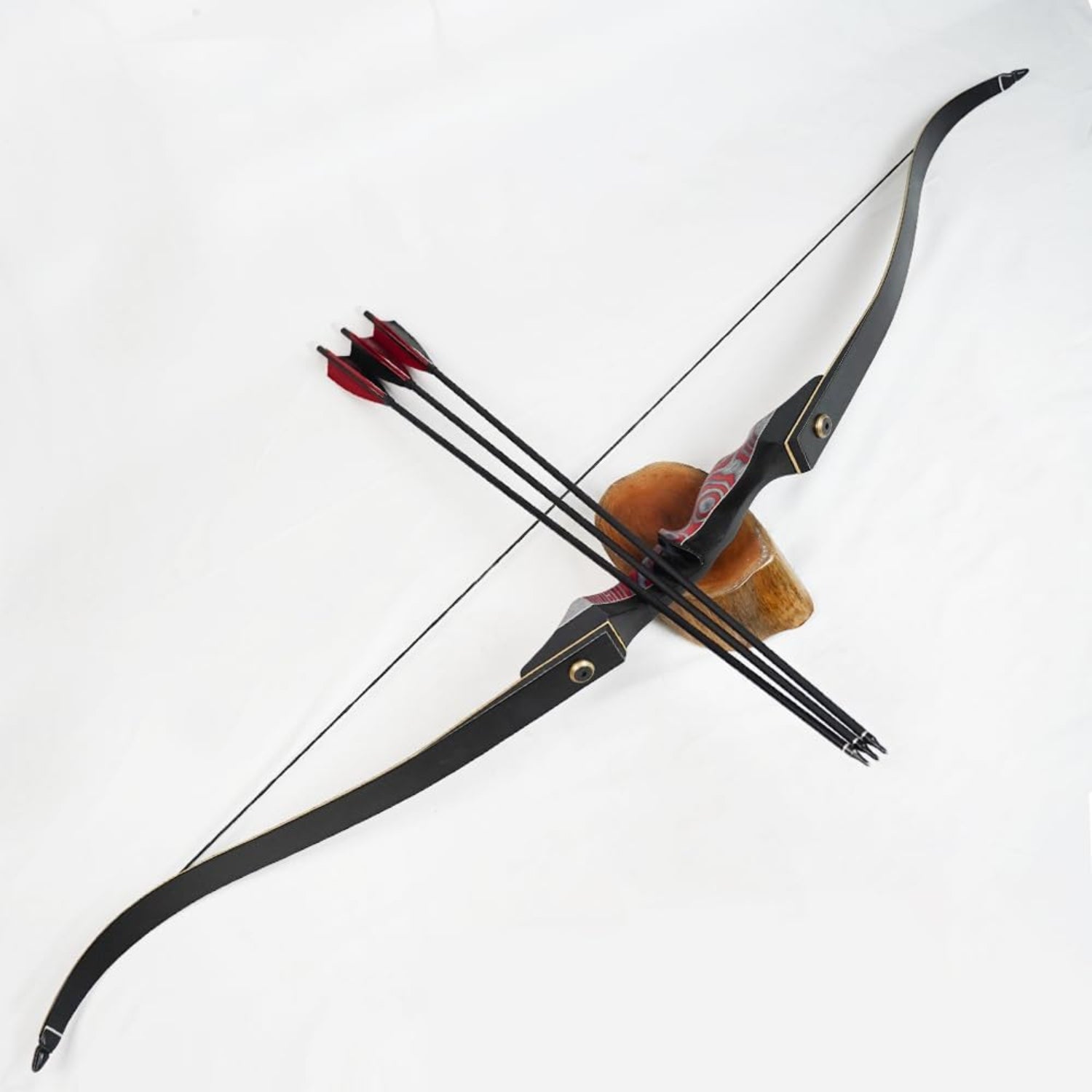 PMZ recurve bow and arrow set, 60-inch wooden takedown bow with arrows, for adults and youth outdoor hunting and archery practice.