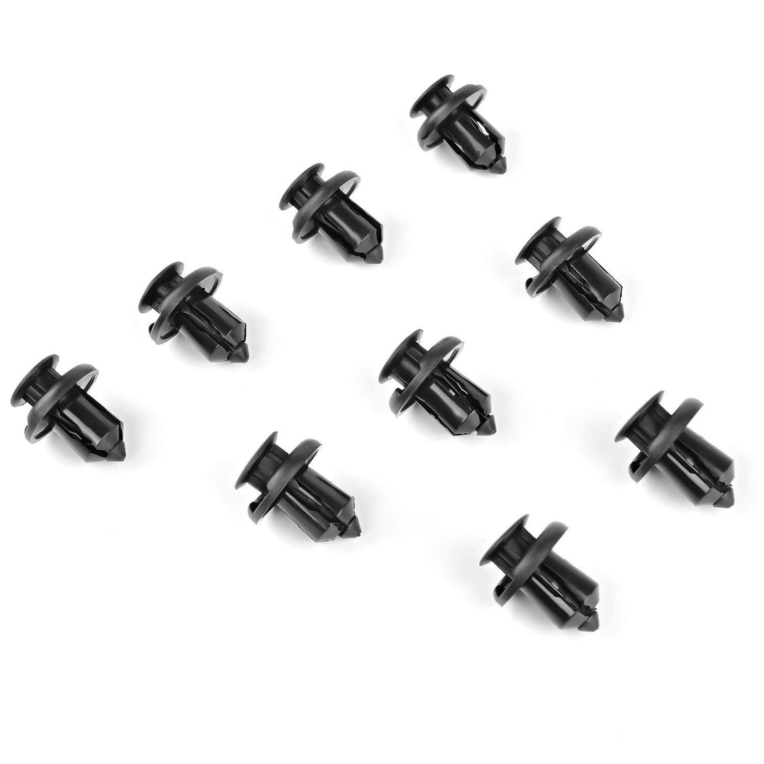 Set of 40 GOOACC GRC-08 Honda and Acura Fender Clips, 10mm size, shown in a close-up view with multiple clips.
