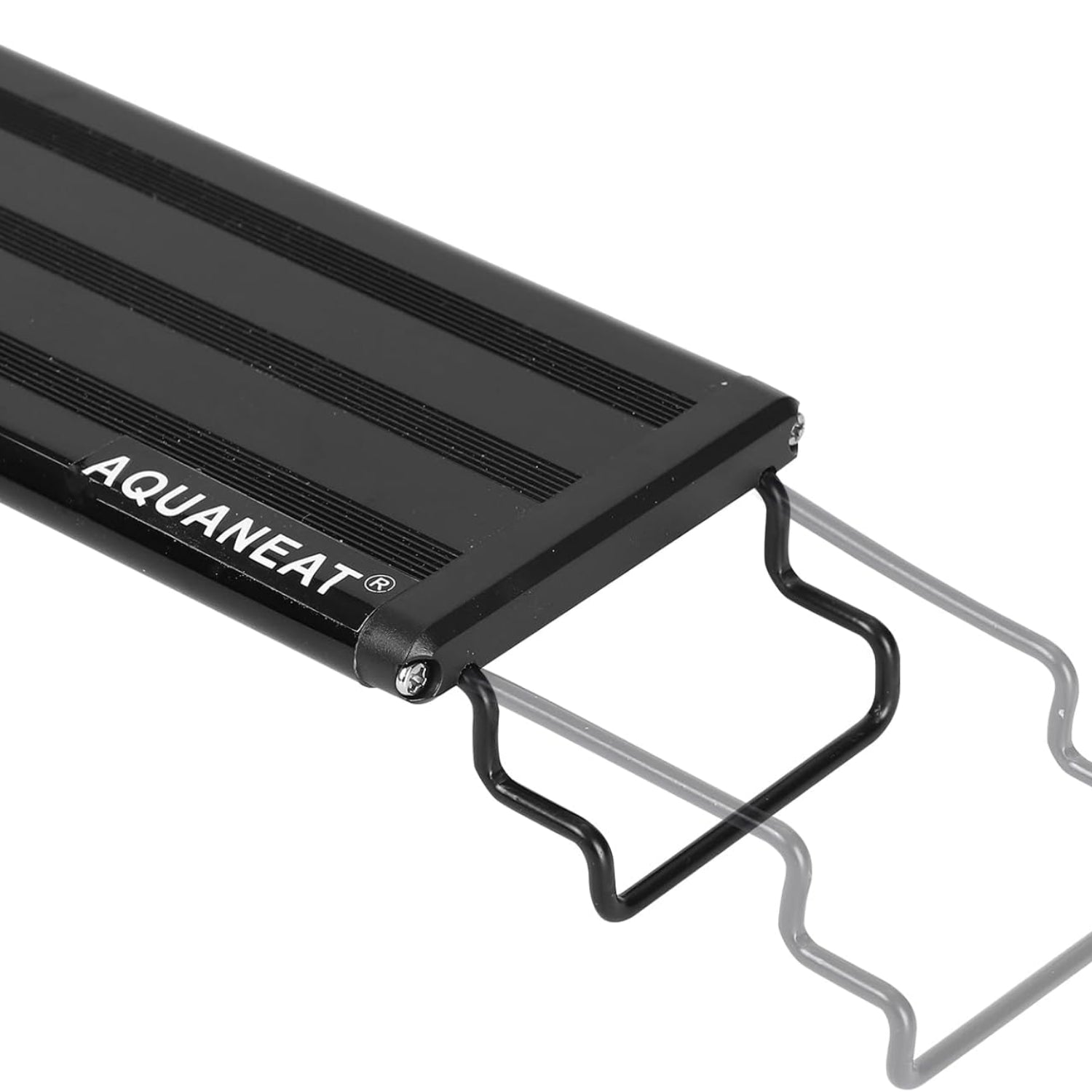 AQUANEAT LED aquarium light full spectrum for 18-24 inch tanks, showcasing the sleek fixture with adjustable mounting brackets.
