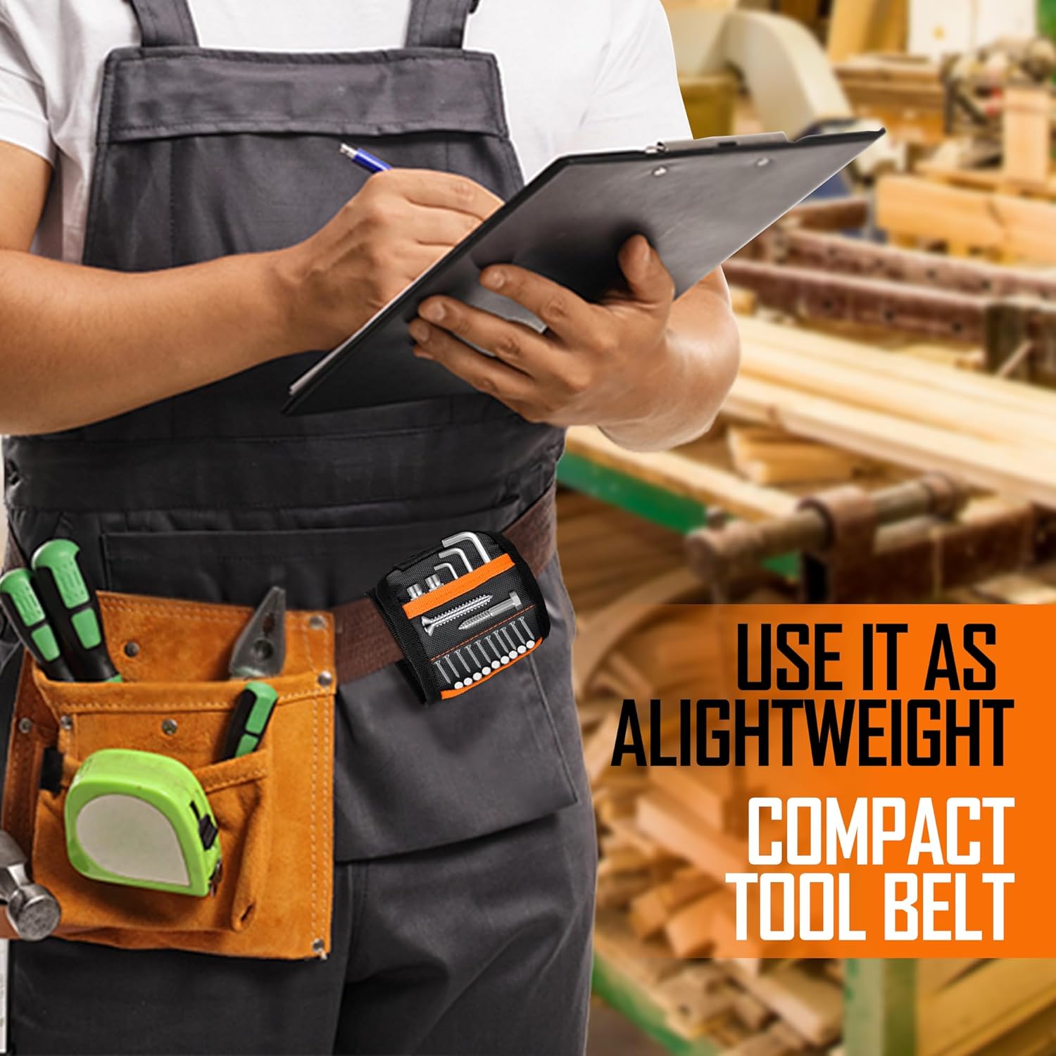 Magnetic Wristband Gifts for Men Dad - Tools for Holding Screws Nail Drill Bits