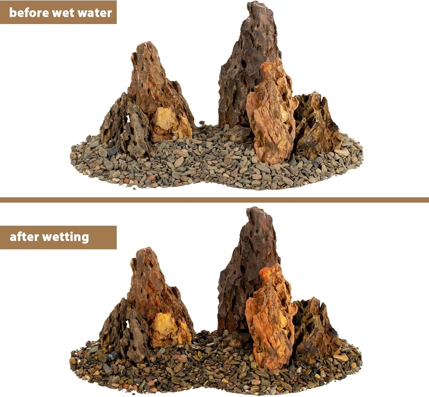 Natural dragon stone aquarium rocks by ChaoLeHo, hardscape stone for fish tanks and aquatic habitats, showcasing textured, earthy surfaces.