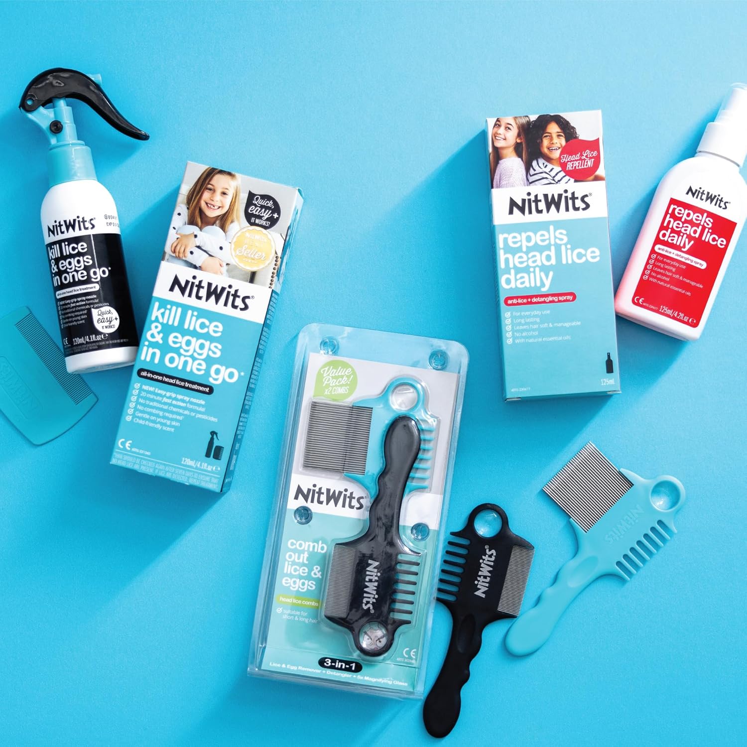 NitWits All-in-One Head Lice Treatment Spray, Kills Lice, Super Lice & Eggs