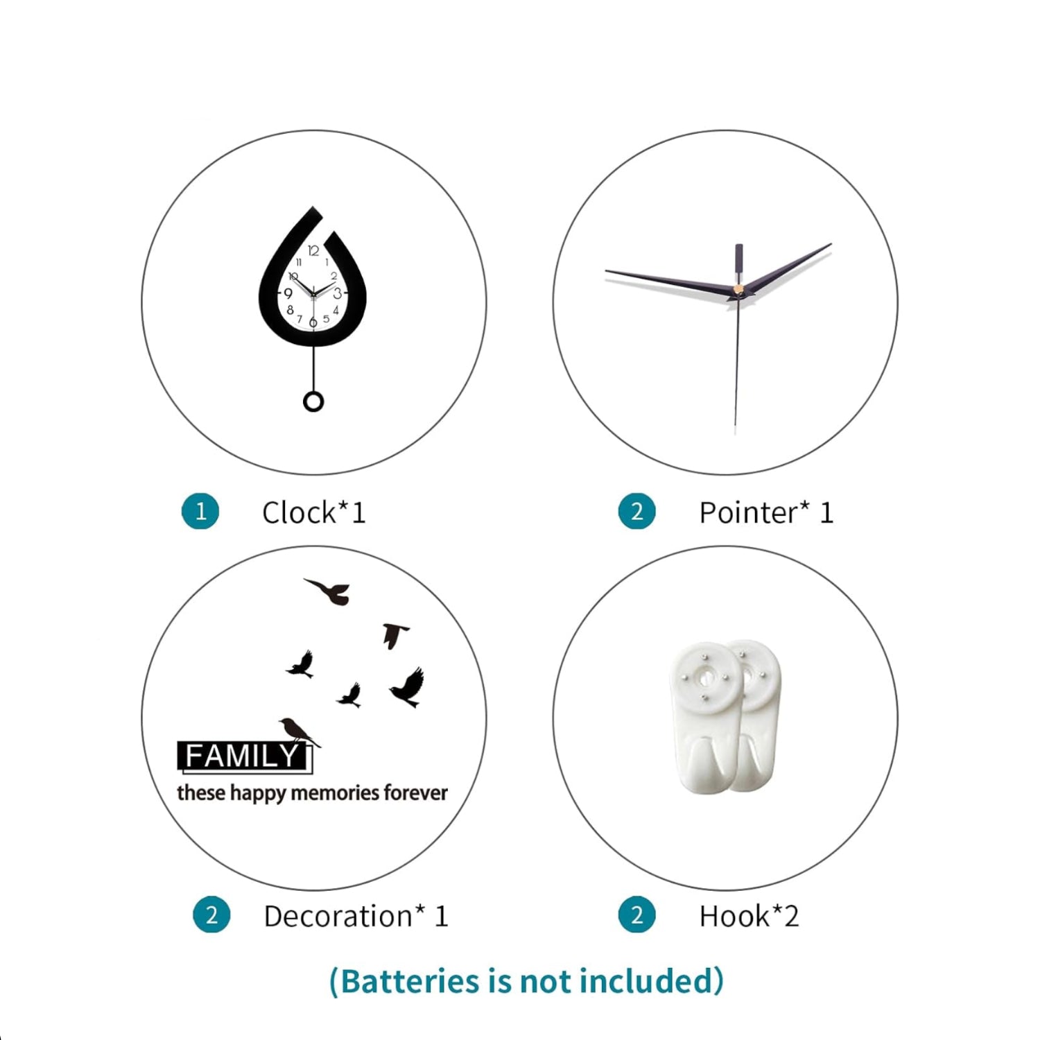 Large modern YIJIDECOR wall clock with a pendulum, decorative design suitable for living room decor and wall decoration.