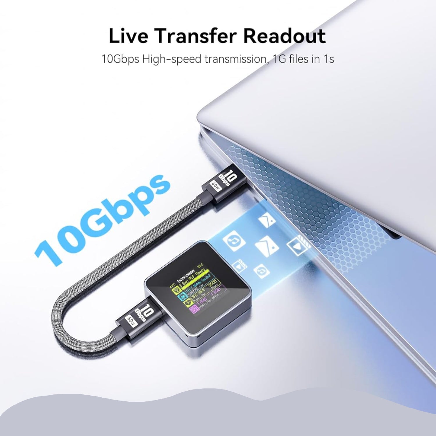 DockCase Pocket M.2 2230 NVMe SSD Enclosure,Support 3s PLP Prevents Write Data Loss,USB 3.2 Gen 2 Type-C