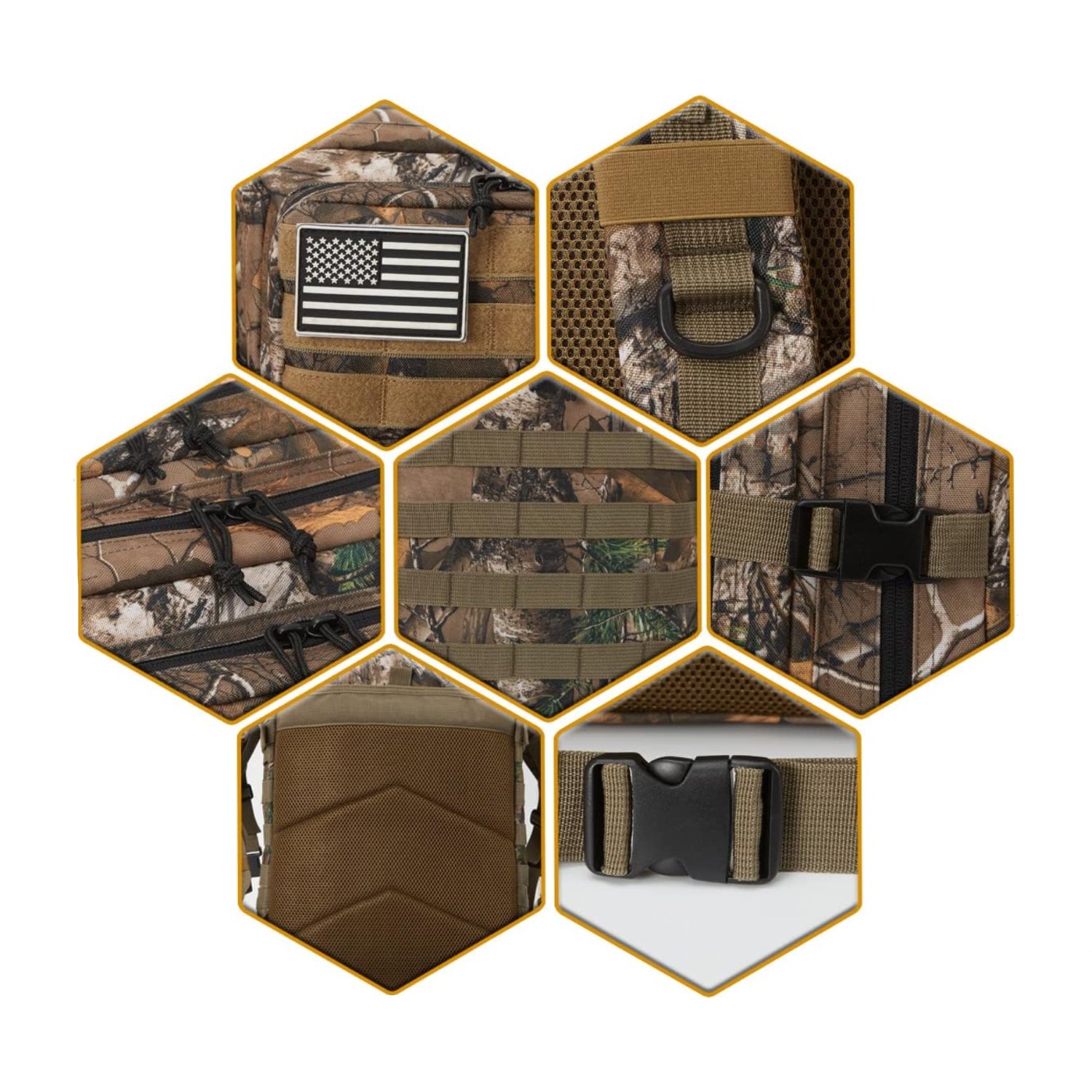 QT&QY 45L military tactical backpack with Molle system, army assault pack, designed for 3-day outdoor and combat use