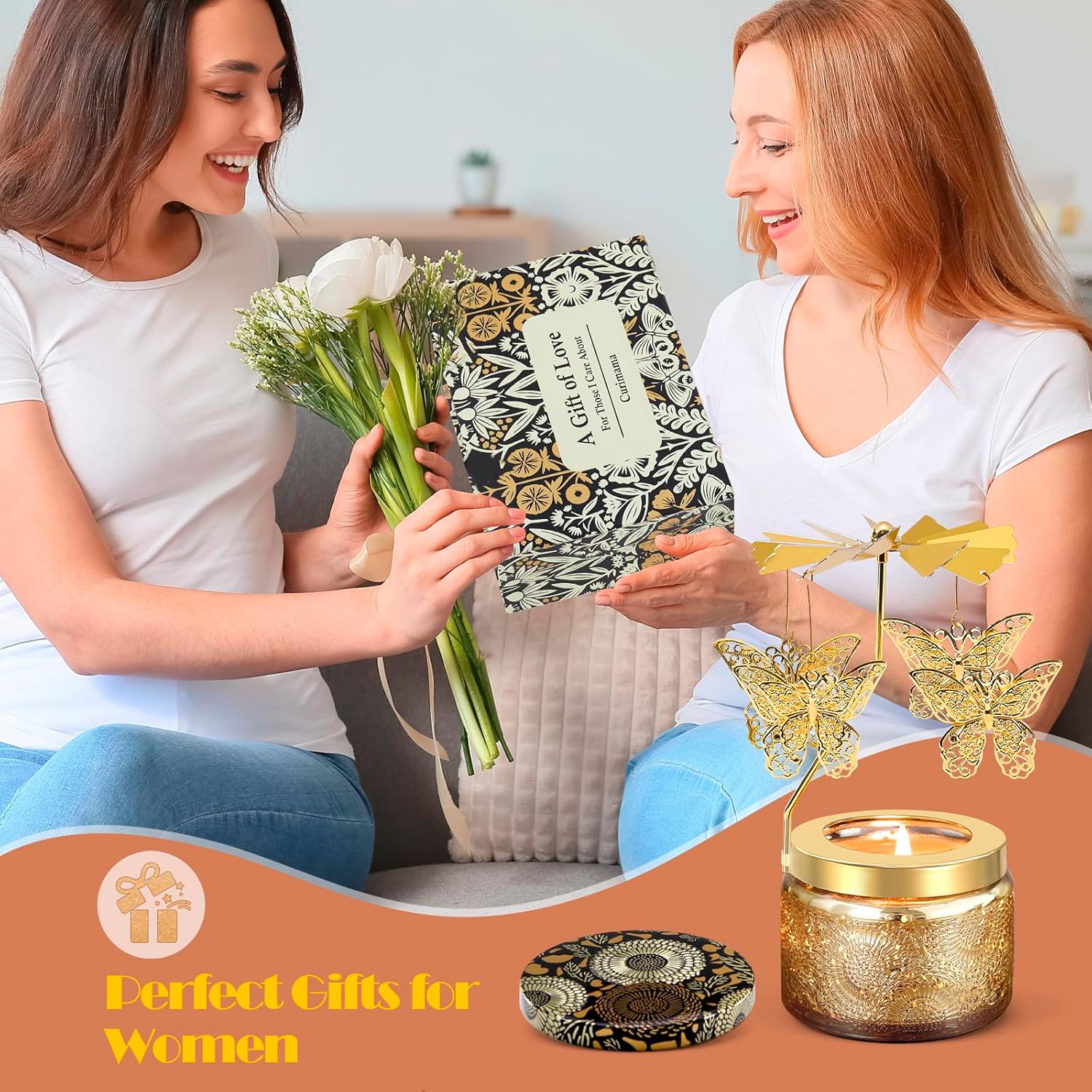 Curimama butterfly candle gift for women, featuring elegant butterfly design, perfect for birthdays, grandmothers, or special occasions