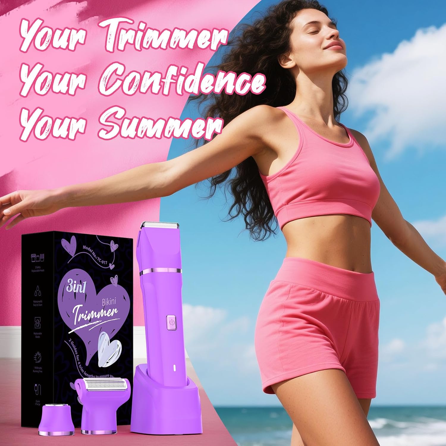 Electric Shaver for Women - Cordless Dermave Bikini Trimmer for Lady's Beauty