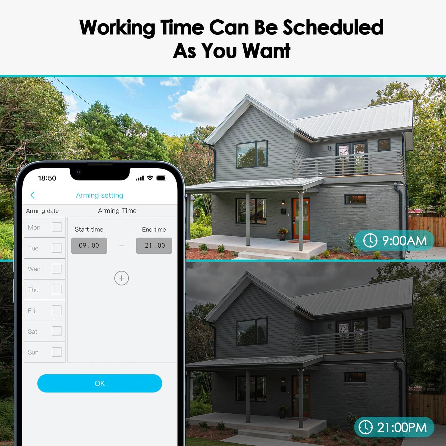 SEHMUA Solar Security Cameras Wireless Outdoor, 2K 360° View Battery Powered