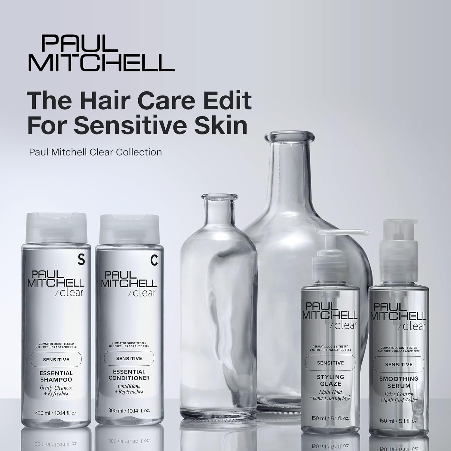 Paul Mitchell Clear Styling Glaze, Fragrance Free, For Sensitive Scalp + Skin, 5.1 fl. oz