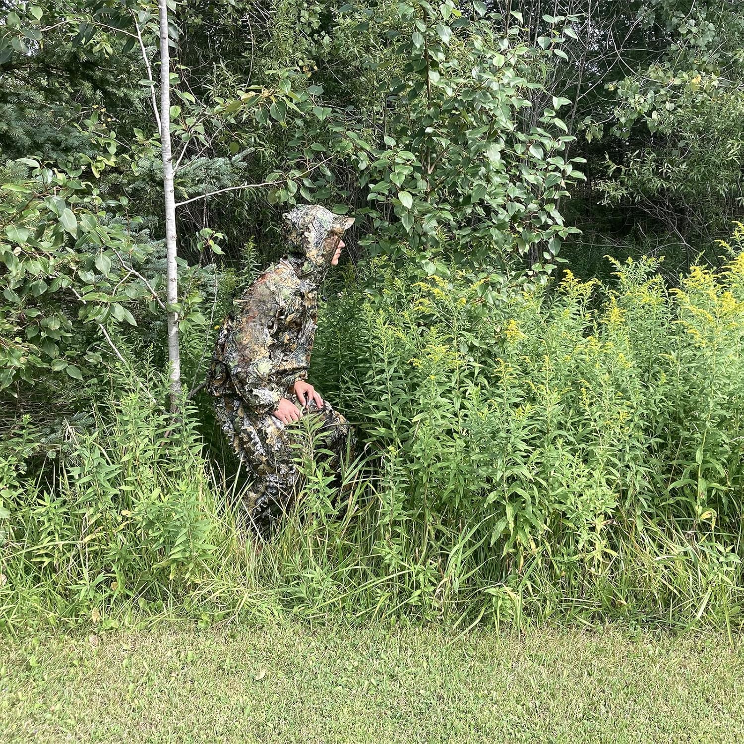 Upgrade Ghillie Suit Outdoor 3D Lifelike Super Lightweight Hooded Camouflage Fit tall 4.9-5.9ft
