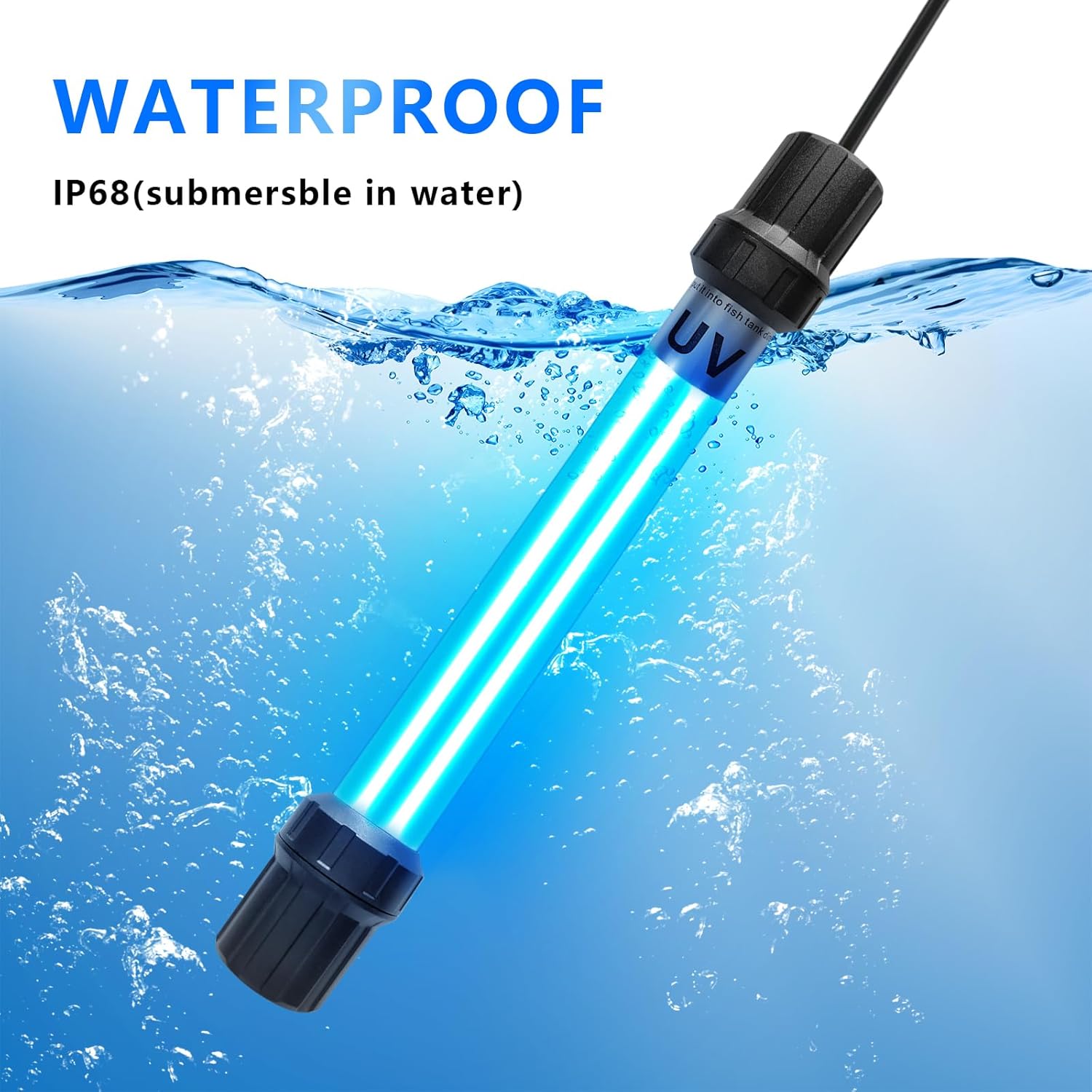 18W Aquarium UV Light for 100-1000 Gallon, UV Pond Water Clarifier