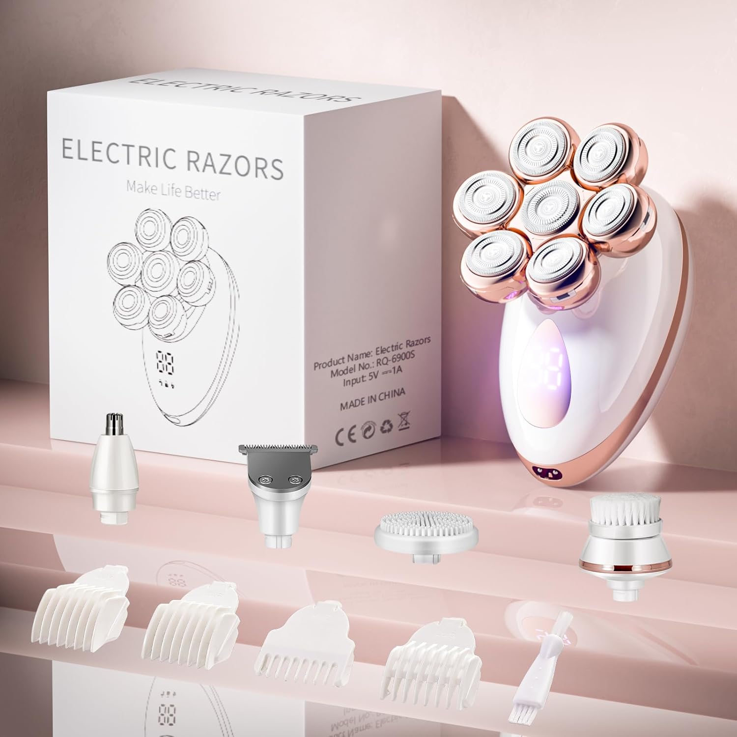 Augrz electric rotary razor for women with a compact design, suitable for legs, bikini, and underarm hair removal.