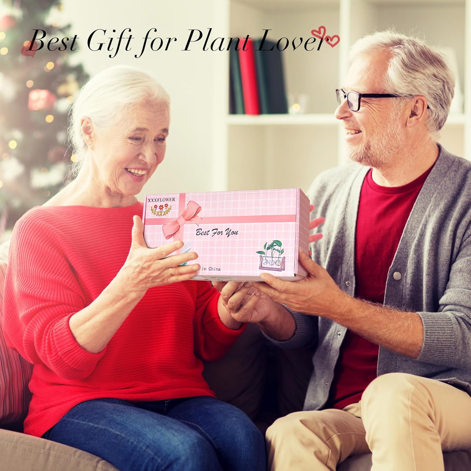 XXXFLOWER Plant Terrarium with Wooden Stand, Air Planter Bulb Glass Vase Metal