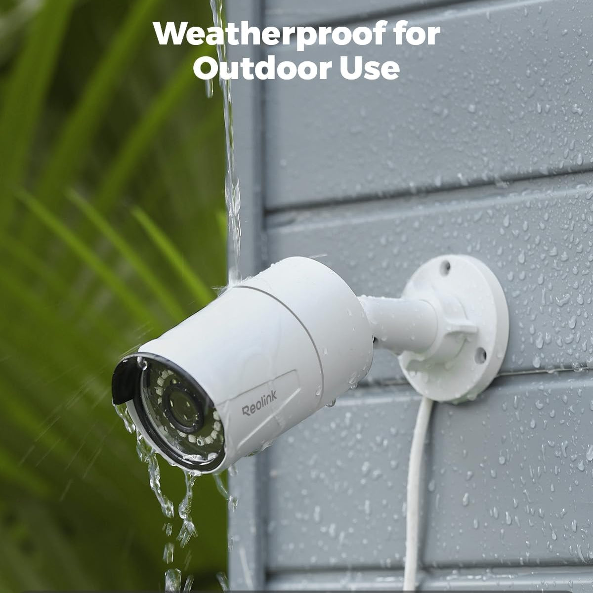 REOLINK 5MP PoE security camera for outdoor and indoor surveillance, featuring a weatherproof design and motion detection for home security.