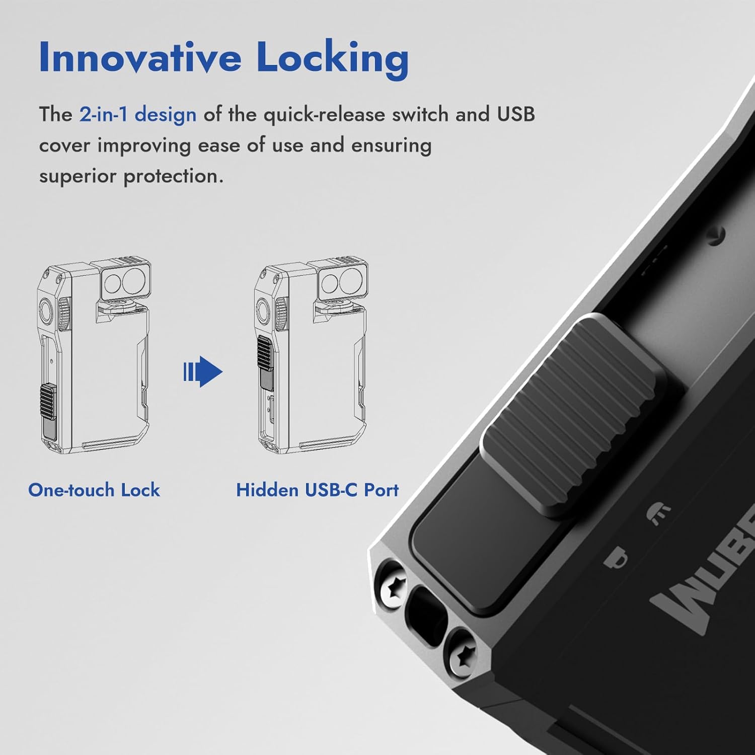 WUBEN G5 Rechargeable EDC Flashlight, 400 Lumens Dual Light Sources Mini Flashlight